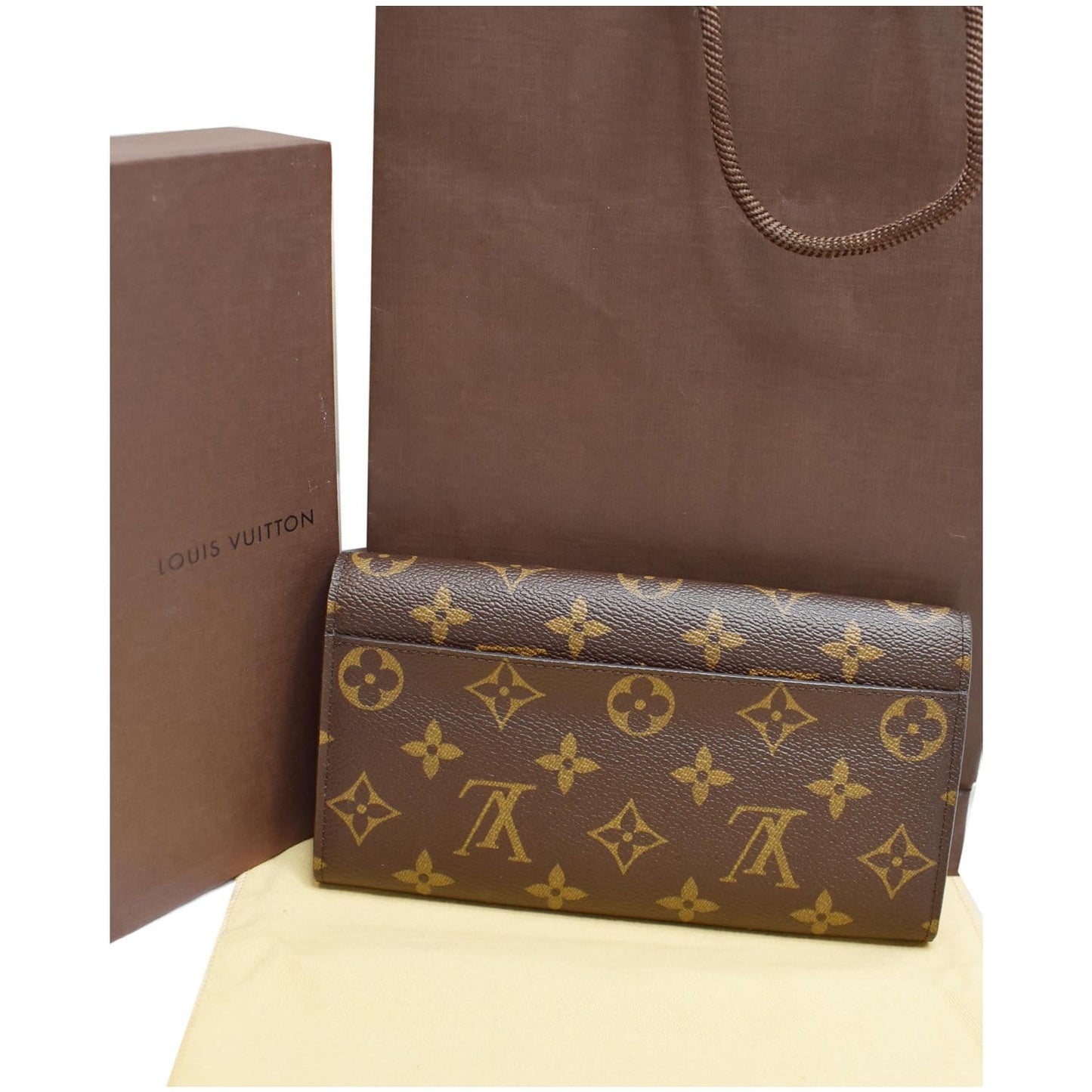 LOUIS VUITTON Flower Lock Monogram Canvas Wallet Red