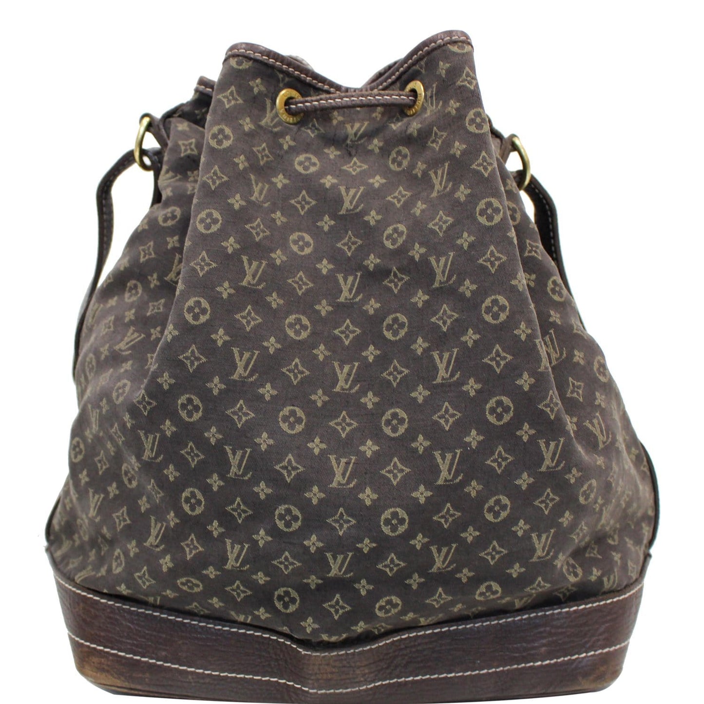 LOUIS VUITTON Large Noe Monogram Mini Lin Shoulder Bag Black