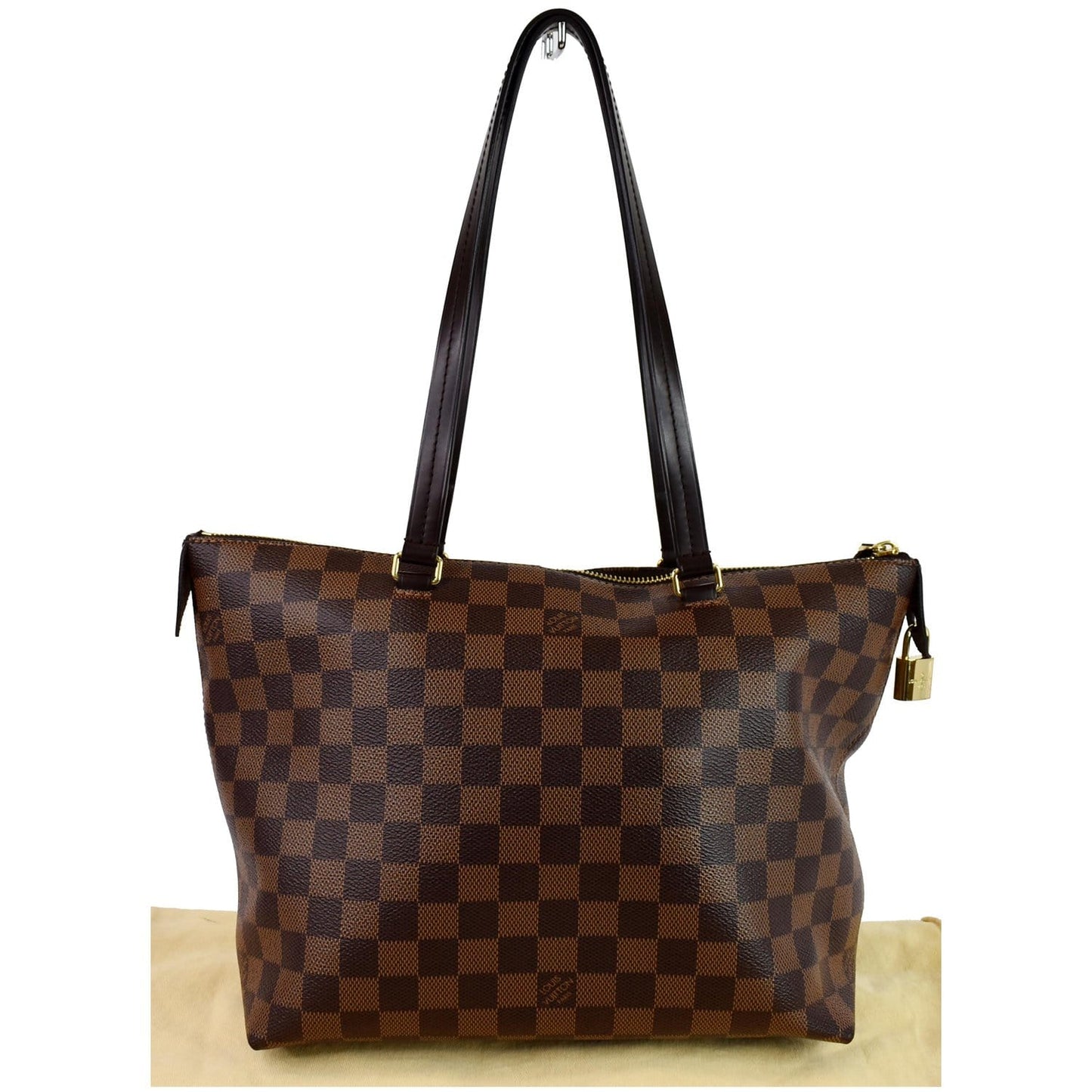 LOUIS VUITTON Iena PM Damier Ebene Tote Bag Brown