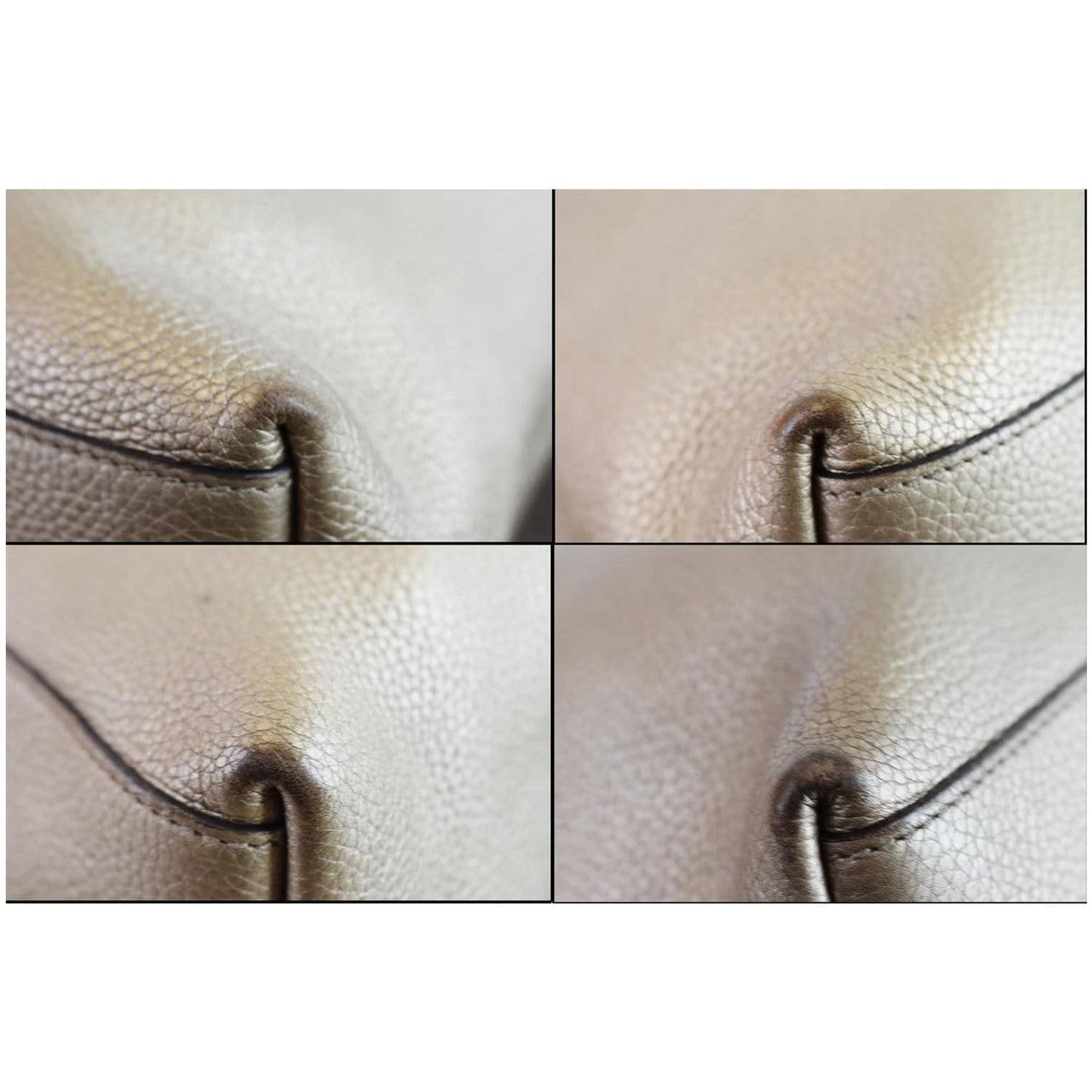 GUCCI Soho Pebbled Leather Chain Shoulder Bag 308982 Beige