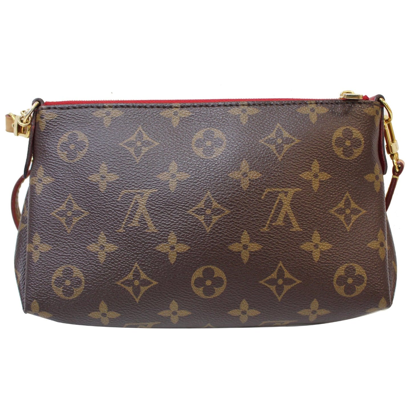 LOUIS VUITTON Pallas Monogram Canvas Clutch Crossbody Bag Brown