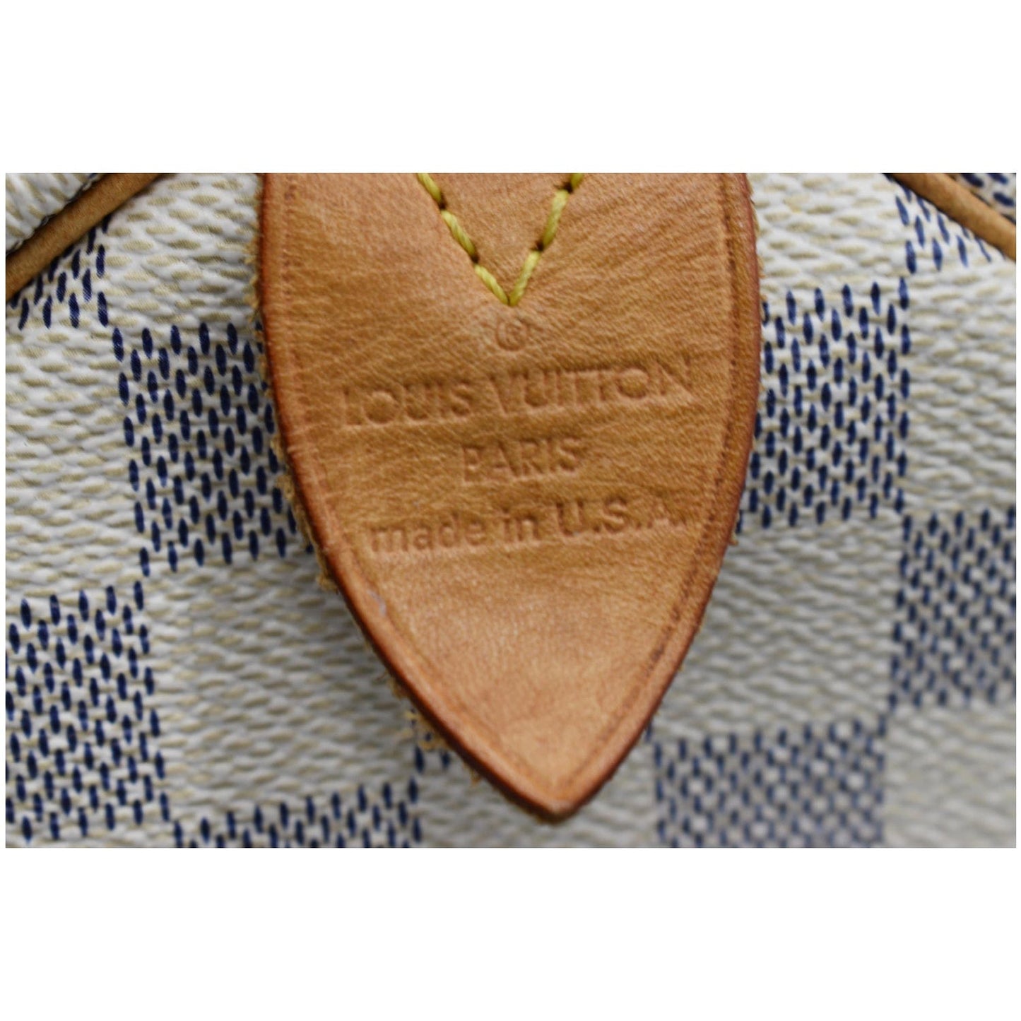 LOUIS VUITTON Speedy 35 Damier Azur Satchel Bag White