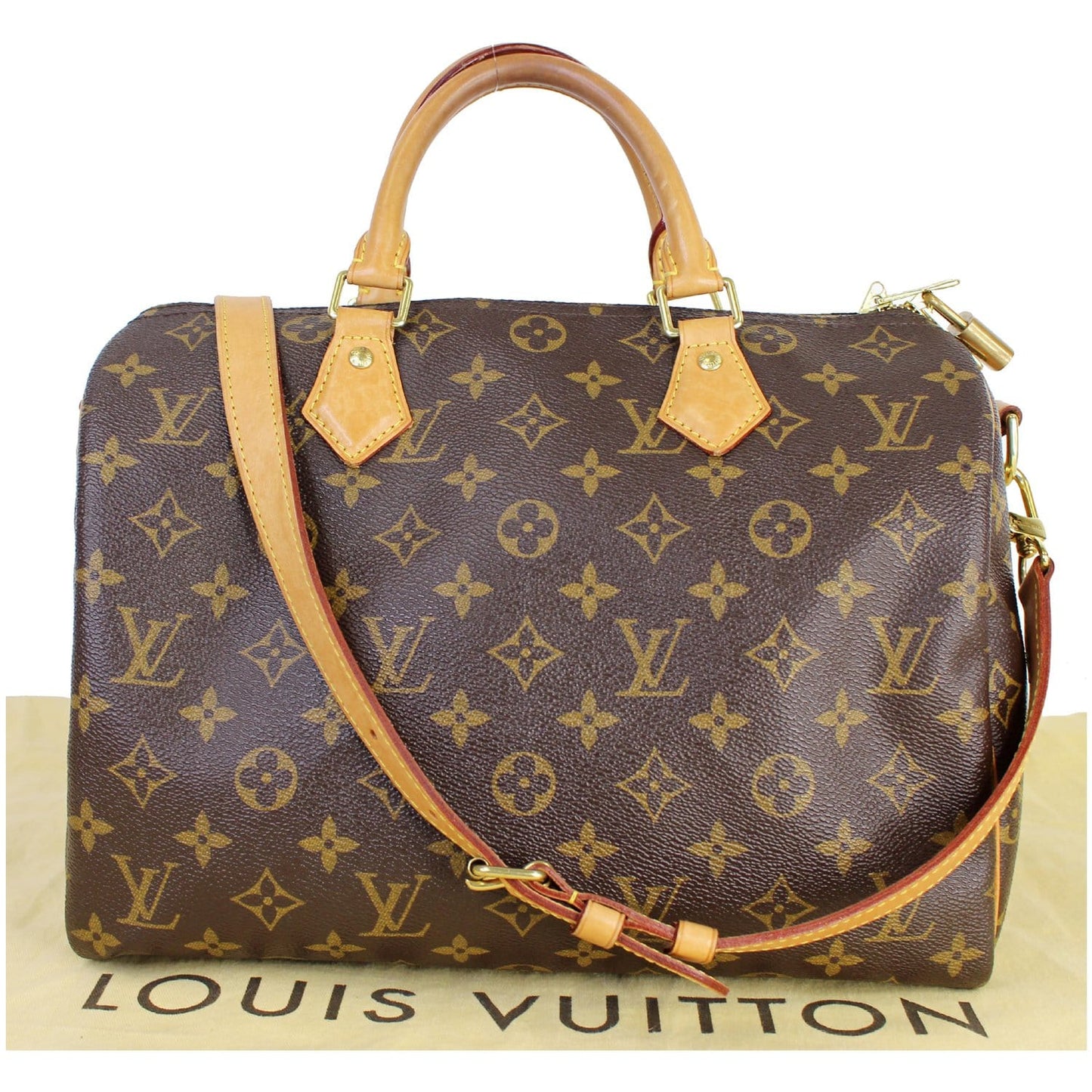 LOUIS VUITTON Speedy 30 Bandouliere Monogram Canvas Shoulder Bag Brown