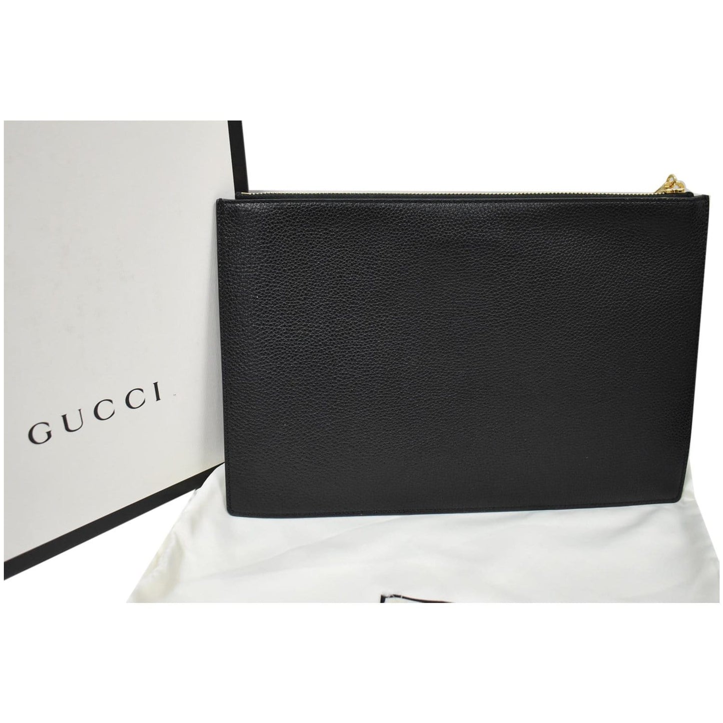 GUCCI Zumi Grainy Leather Pouch Black 570728 - 25% OFF
