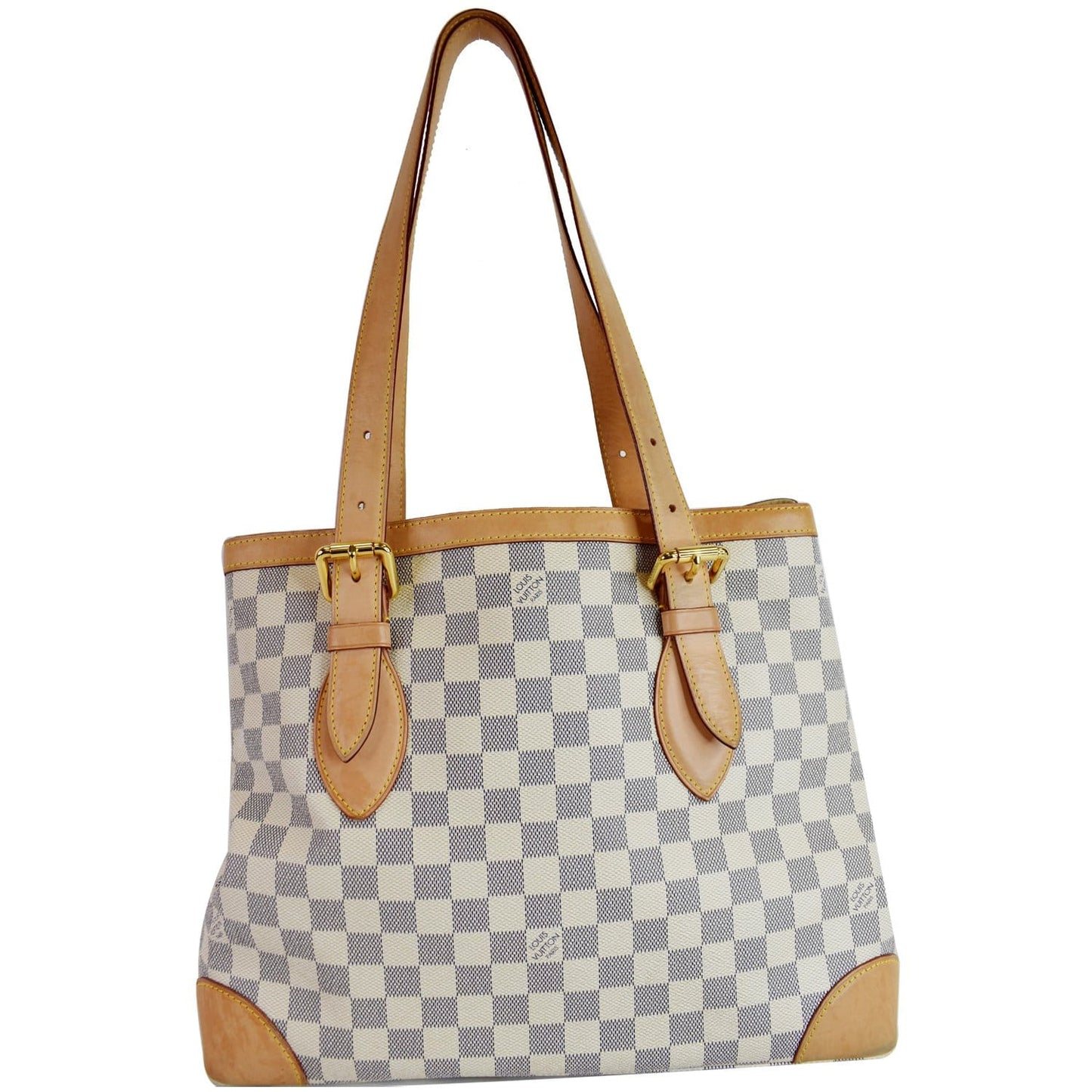 LOUIS VUITTON Damier Azur Hampstead MM Shoulder Bag White