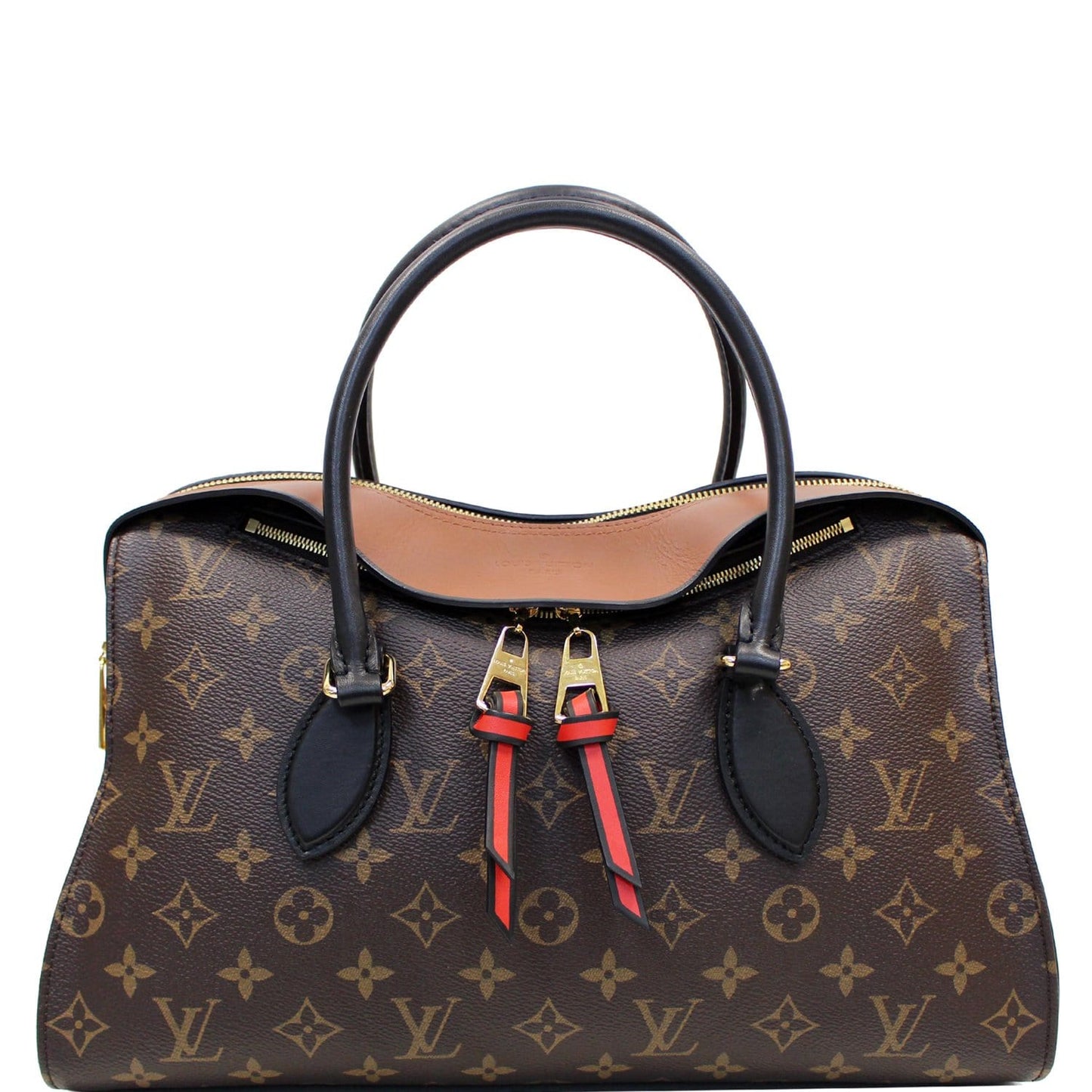LOUIS VUITTON Tuileries Monogram Canvas Tote Shoulder Bag Caramel