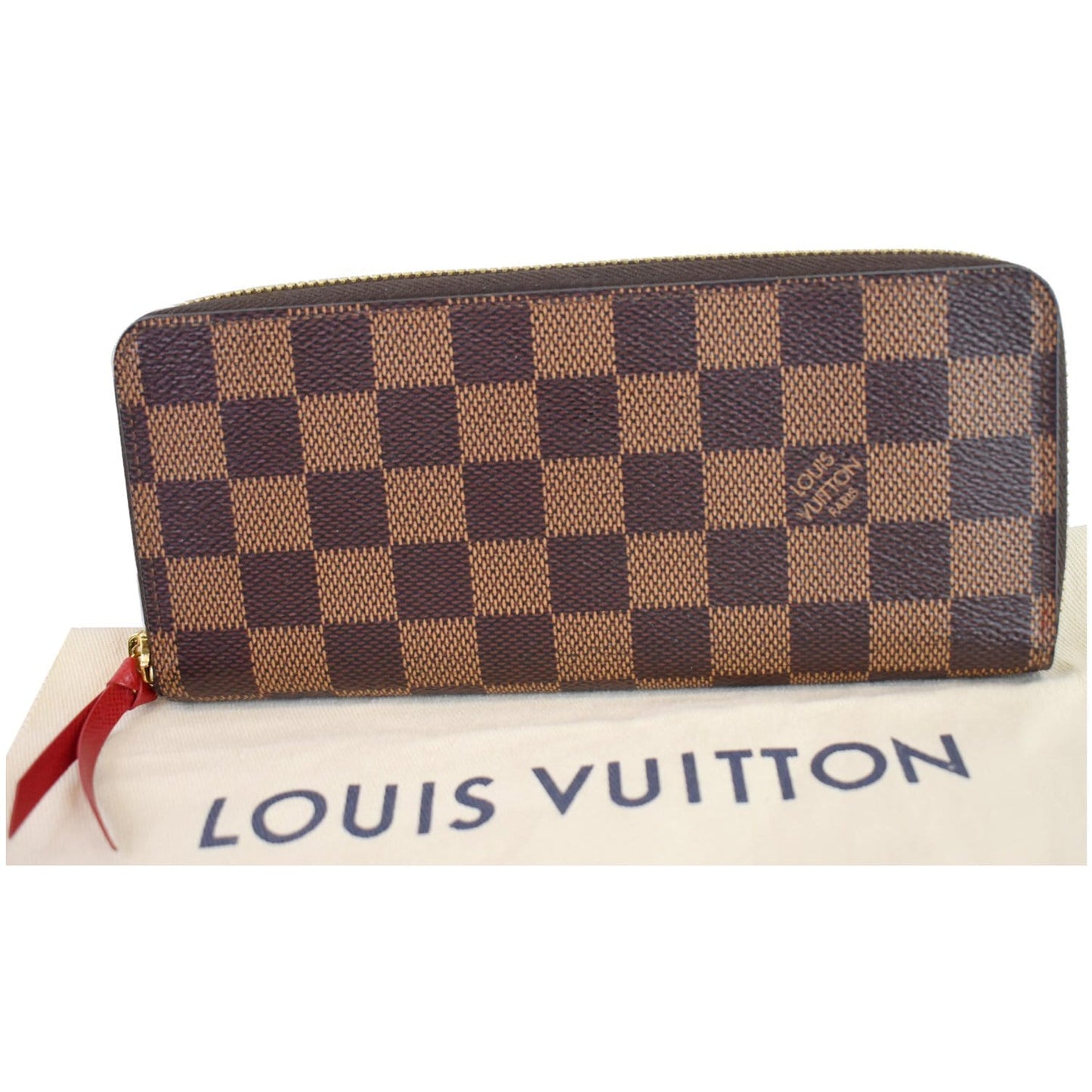 LOUIS VUITTON Clemence Damier Ebene  Wallet Brown