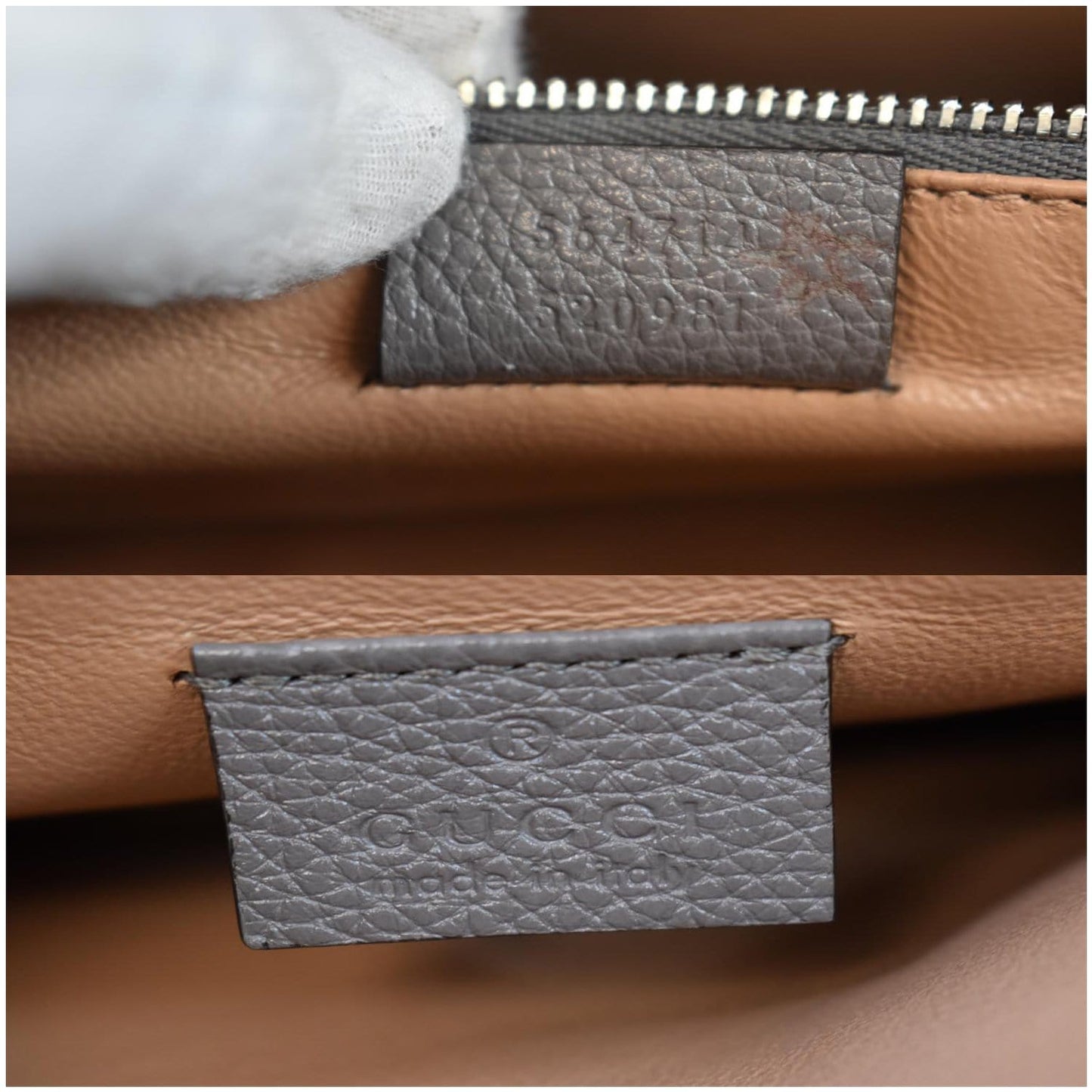 Gucci Zumi Medium Grainy Leather Top Handle Bag Dusty Grey 564714
