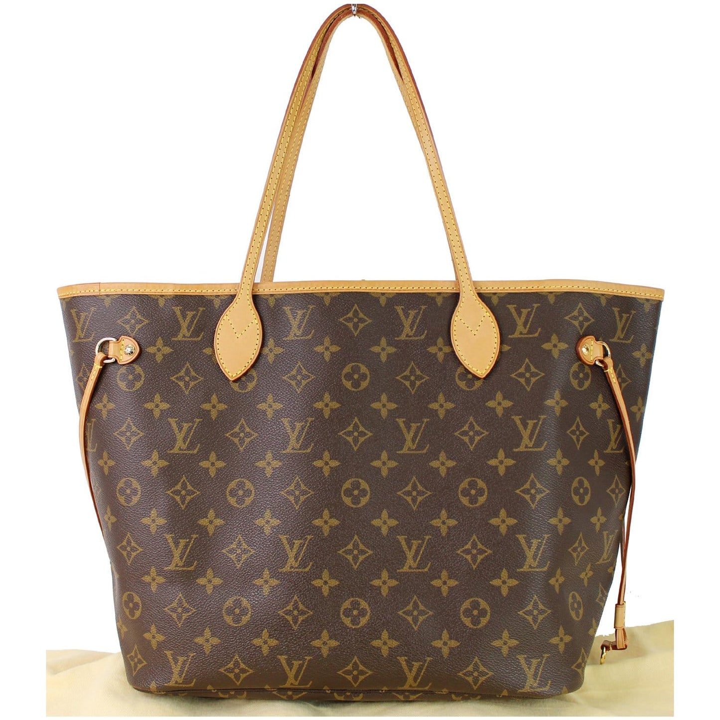 LOUIS VUITTON Neverfull MM Monogram Canvas Tote Shoulder Bag Brown