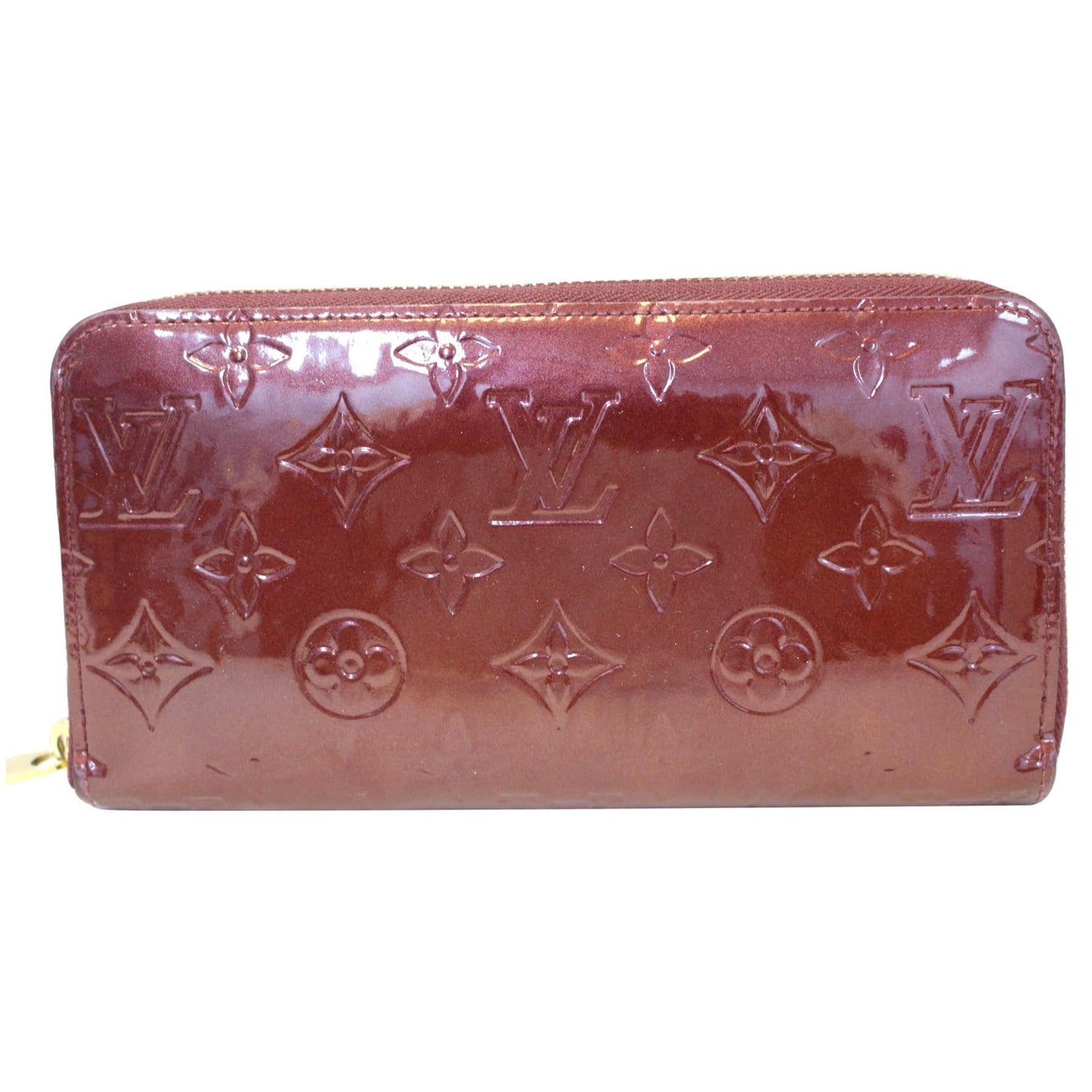 LOUIS VUITTON Monogram Vernis Zippy Wallet Amarante