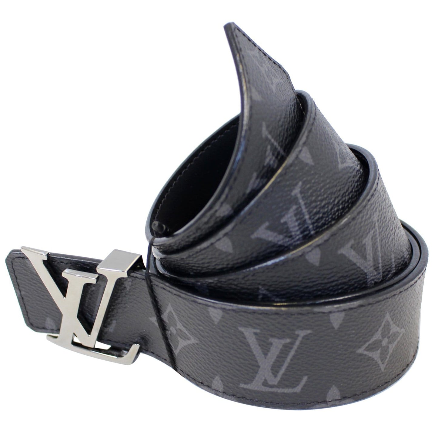 LOUIS VUITTON LV Initiales Monogram Eclipse Canvas Reversible Belt Grey