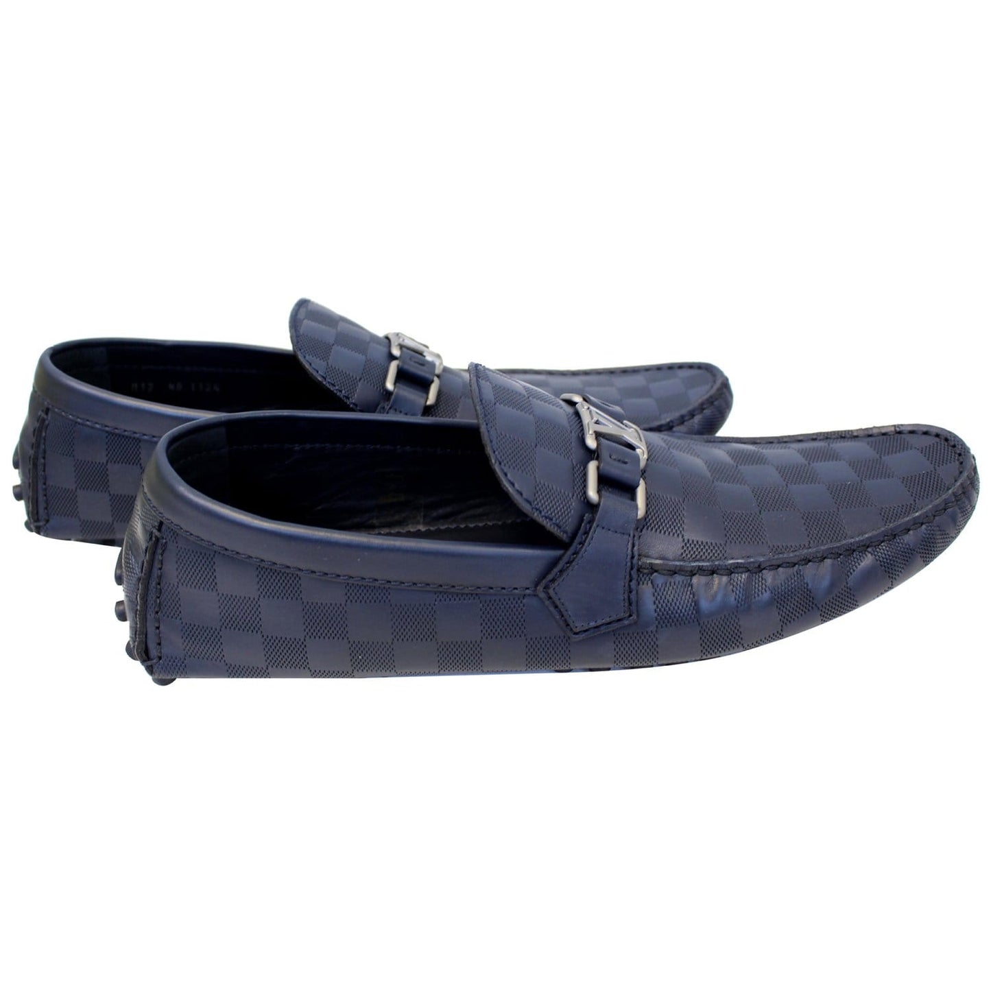 LOUIS VUITTON Hockenheim Damier Infini Moccasin Loafers Blue US 13