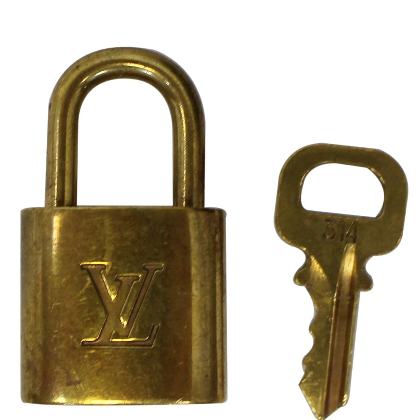 LOUIS VUITTON Padlock and 1 Key Gold Bag Charm Number 314