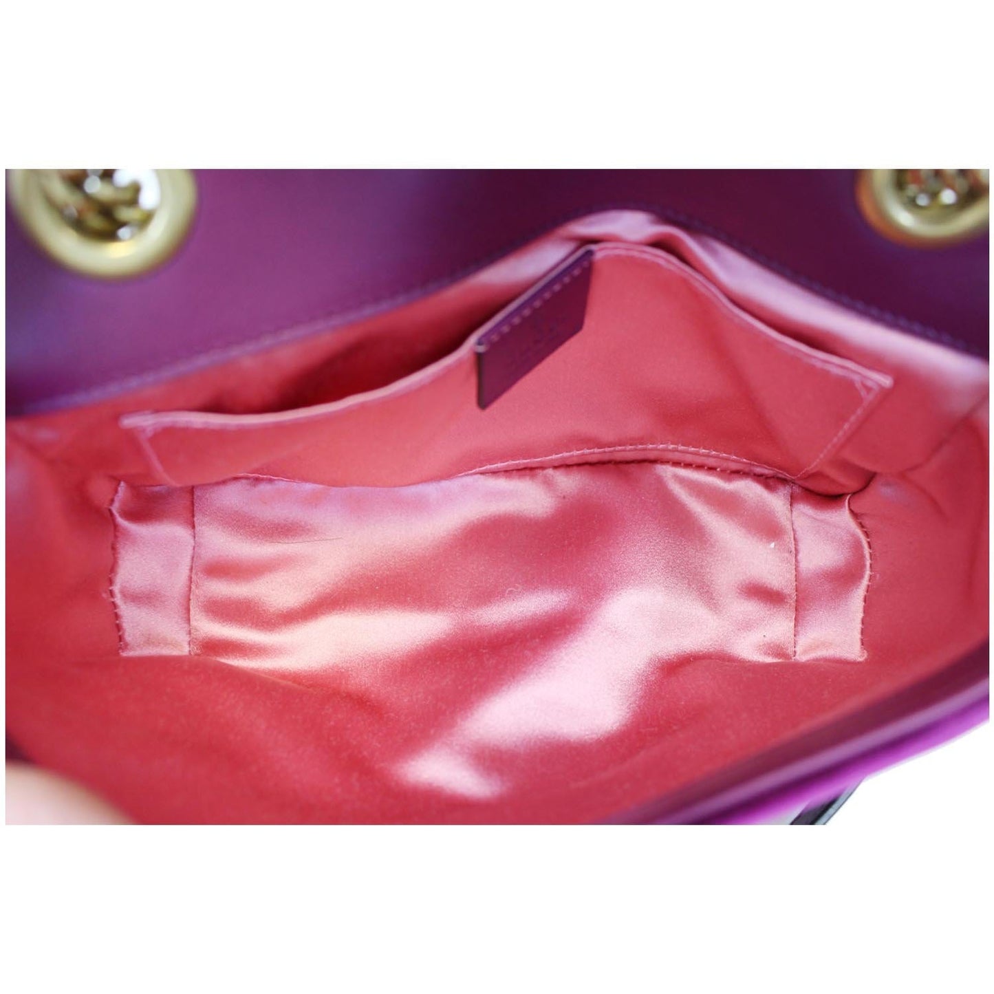 GUCCI GG Marmont Velvet Mini Shoulder Crossbody Bag Purple