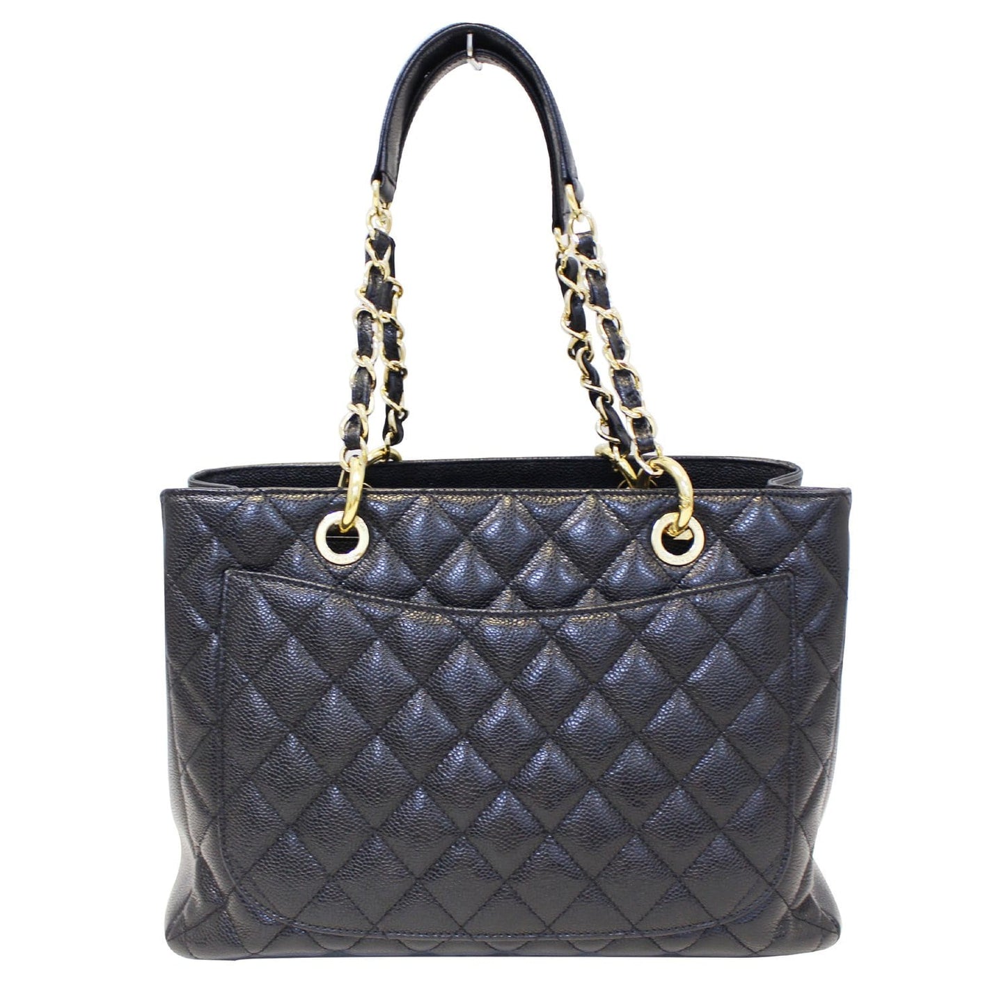 CHANEL Grand Shopping Caviar Leather Tote Bag Black
