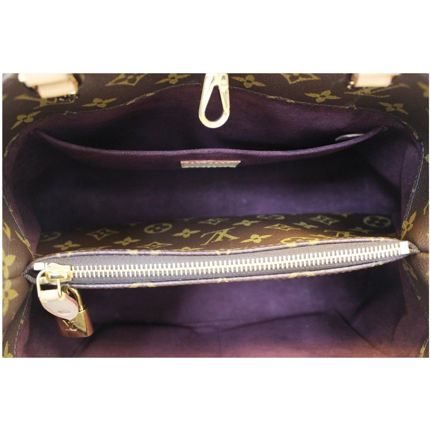 LOUIS VUITTON Montaigne MM Monogram Canvas Shoulder Bag Brown