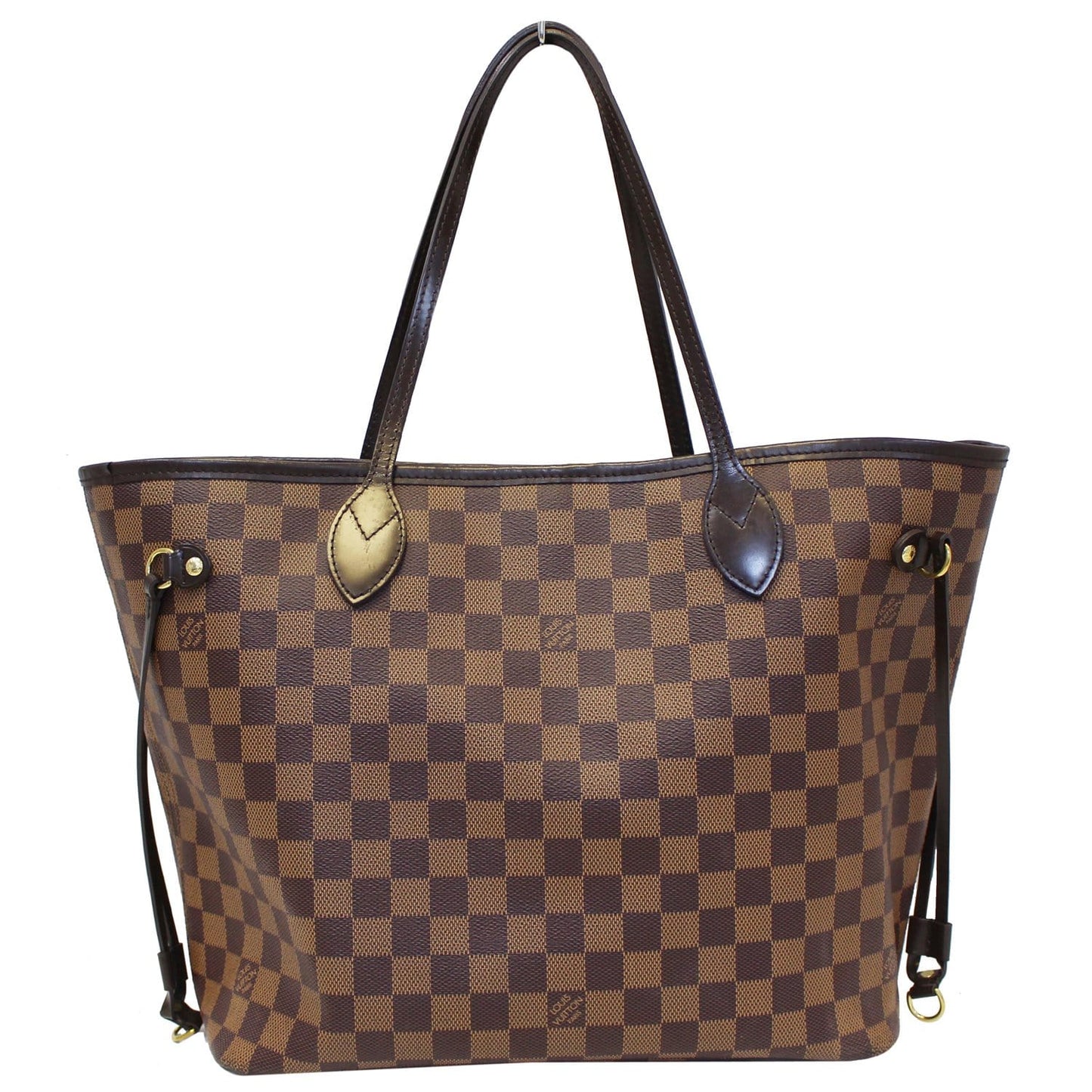 LOUIS VUITTON Neverfull MM Damier Ebene Tote Shoulder Bag Brown