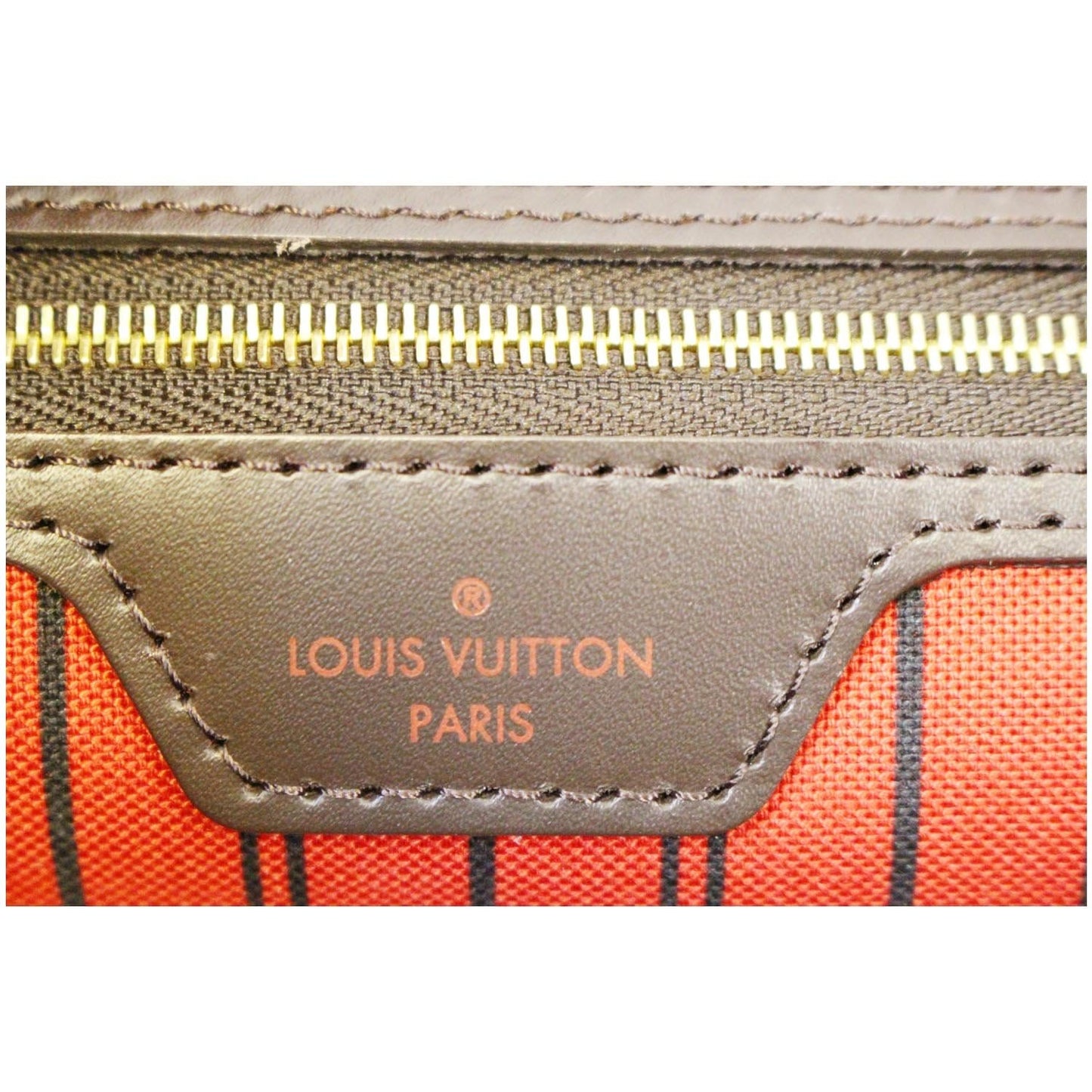 LOUIS VUITTON Neverfull MM Damier Ebene Brown Tote Bag