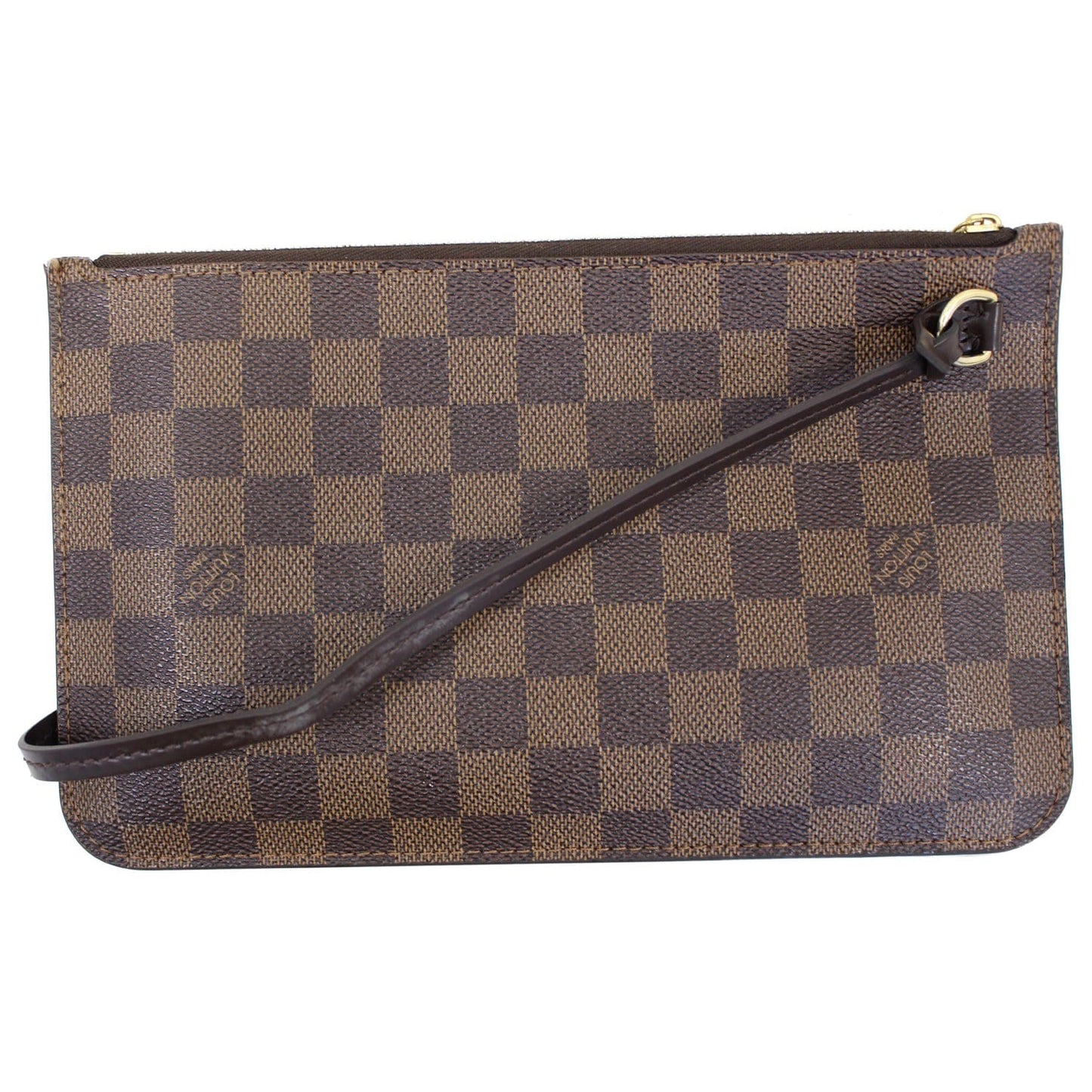 LOUIS VUITTON Pochette Wristlet Pouch Damier Ebene Neverfull MM/GM Brown