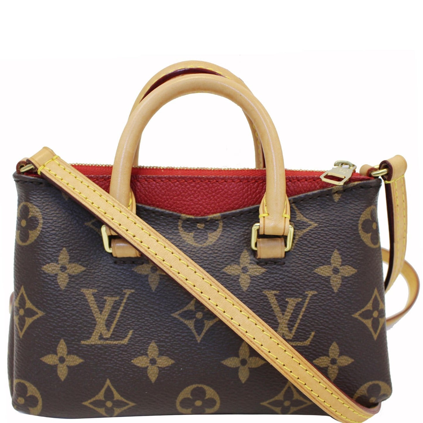 LOUIS VUITTON Nano Pallas Monogram Canvas Shoulder Crossbody Bag Brown - 20% OFF