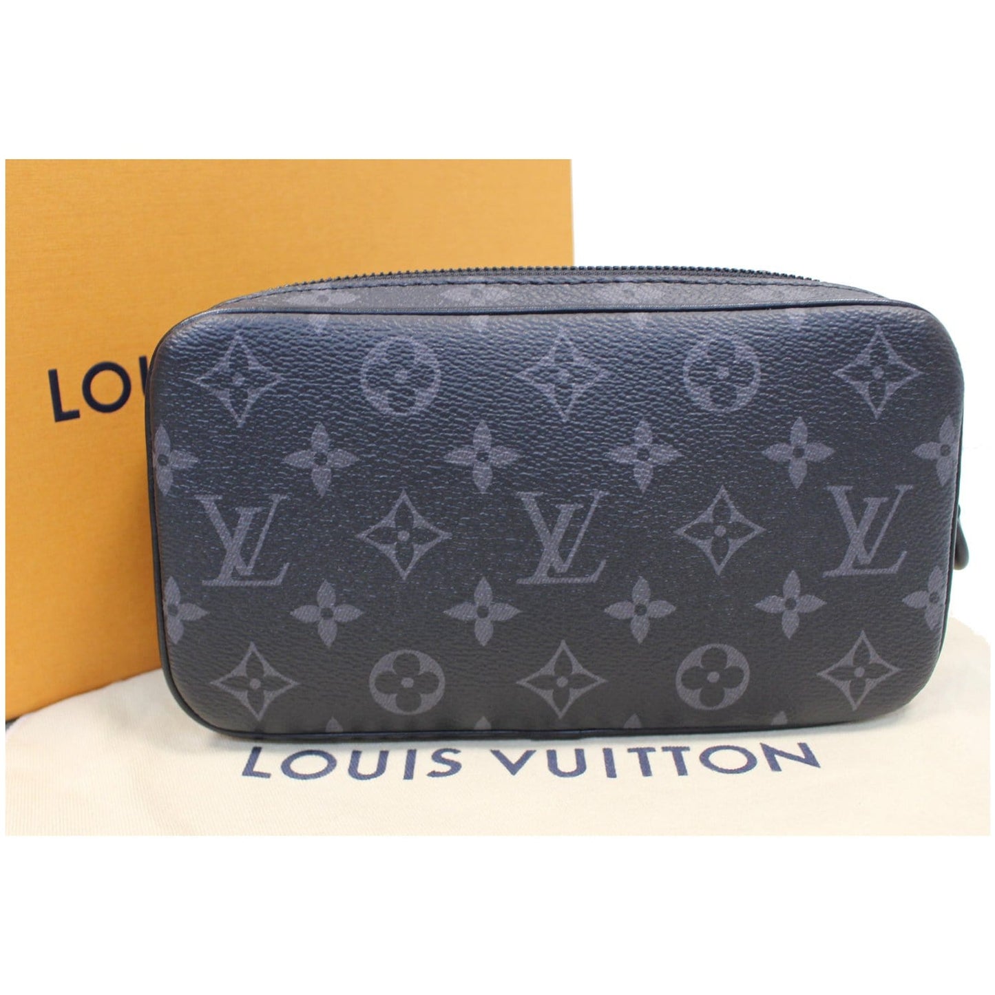 LOUIS VUITTON Pochette Volga Monogram Eclipse Clutch Bag Black - 15% OFF