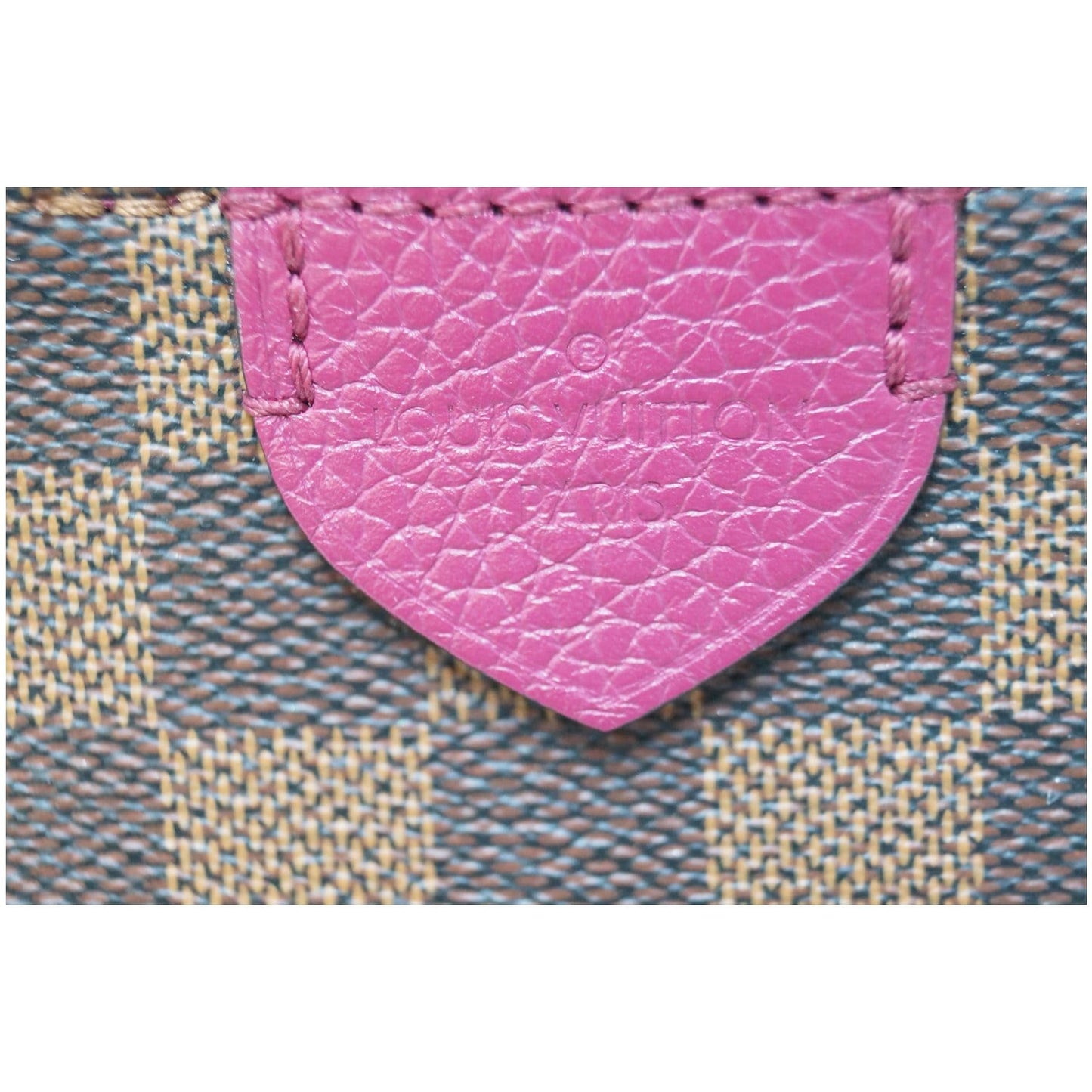 LOUIS VUITTON Hyde Park Damier Ebene Shoulder Bag Fuchsia