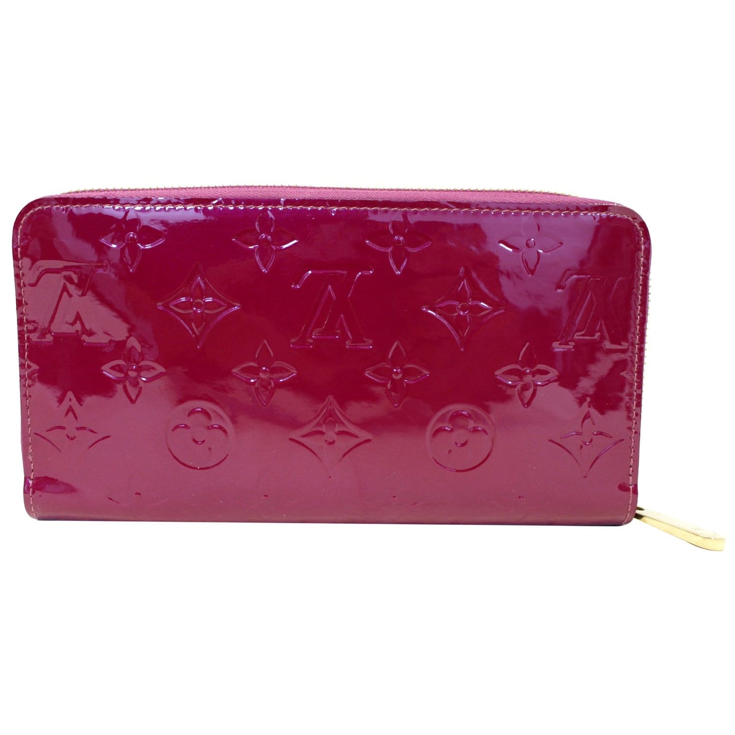 LOUIS VUITTON Monogram Vernis Zippy Wallet Amarante
