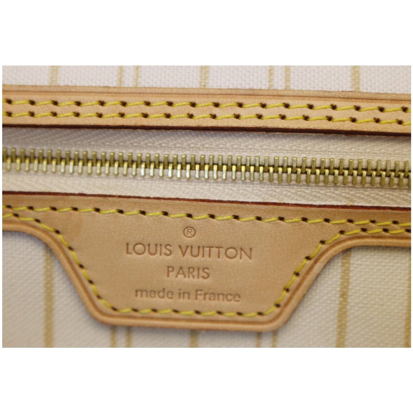 LOUIS VUITTON Neverfull PM Damier Azur Tote Shoulder Bag White