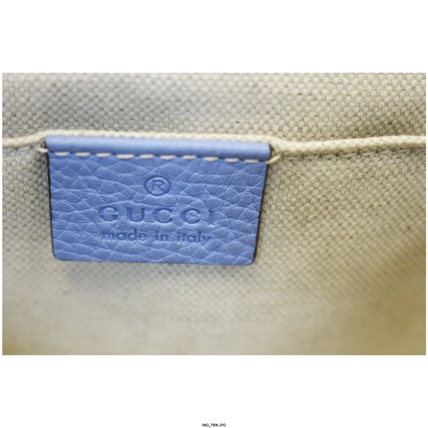 GUCCI GG Marmont Leather Top Handle Shoulder Bag Blue 442622