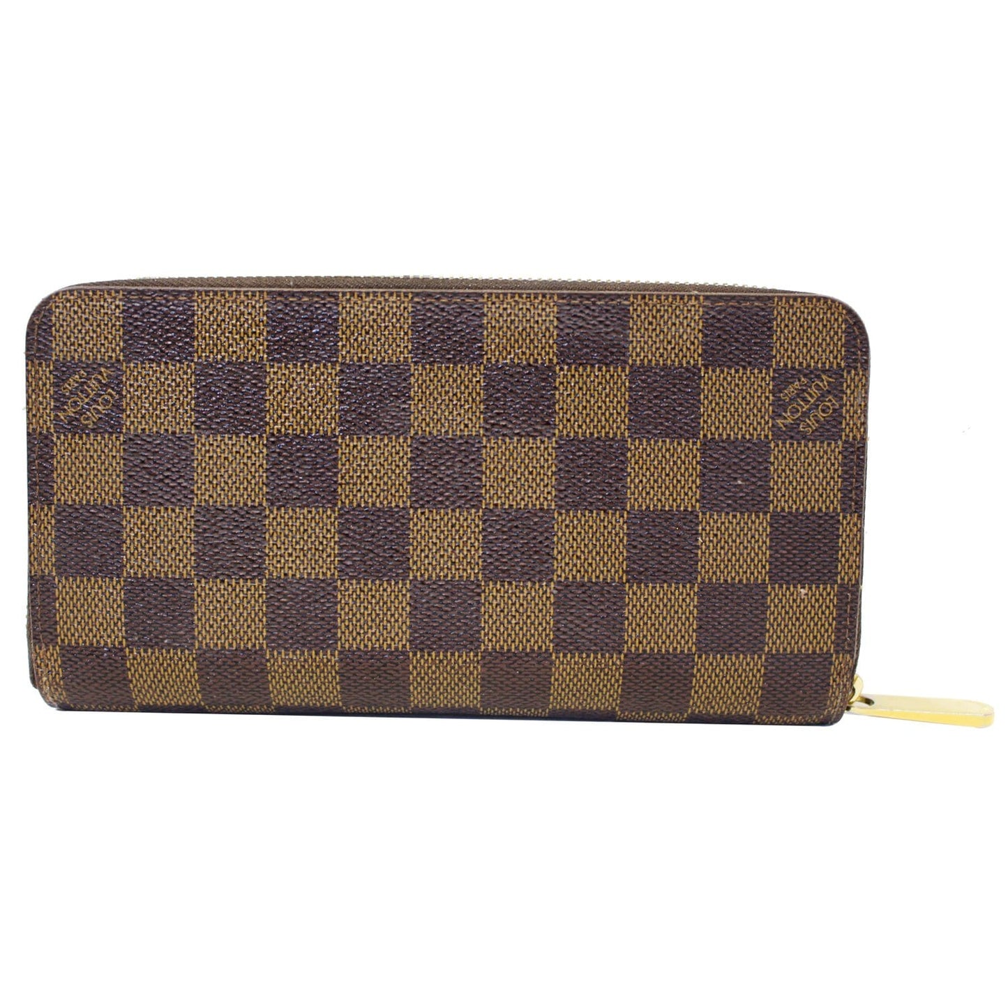 LOUIS VUITTON Damier Ebene Zippy Wallet Brown
