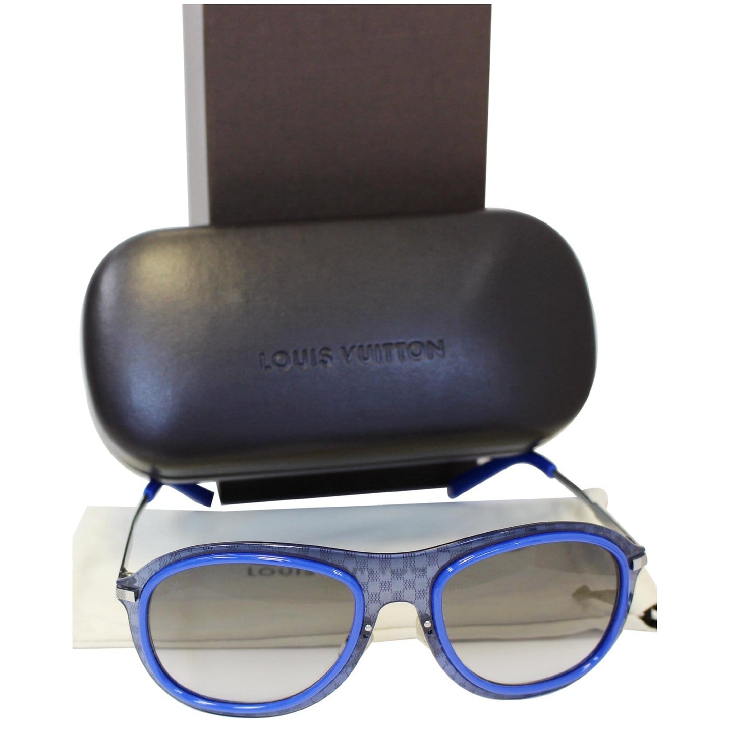 LOUIS VUITTON Impulsion Frame Damier Graphite Sunglasses Z0425U Blue