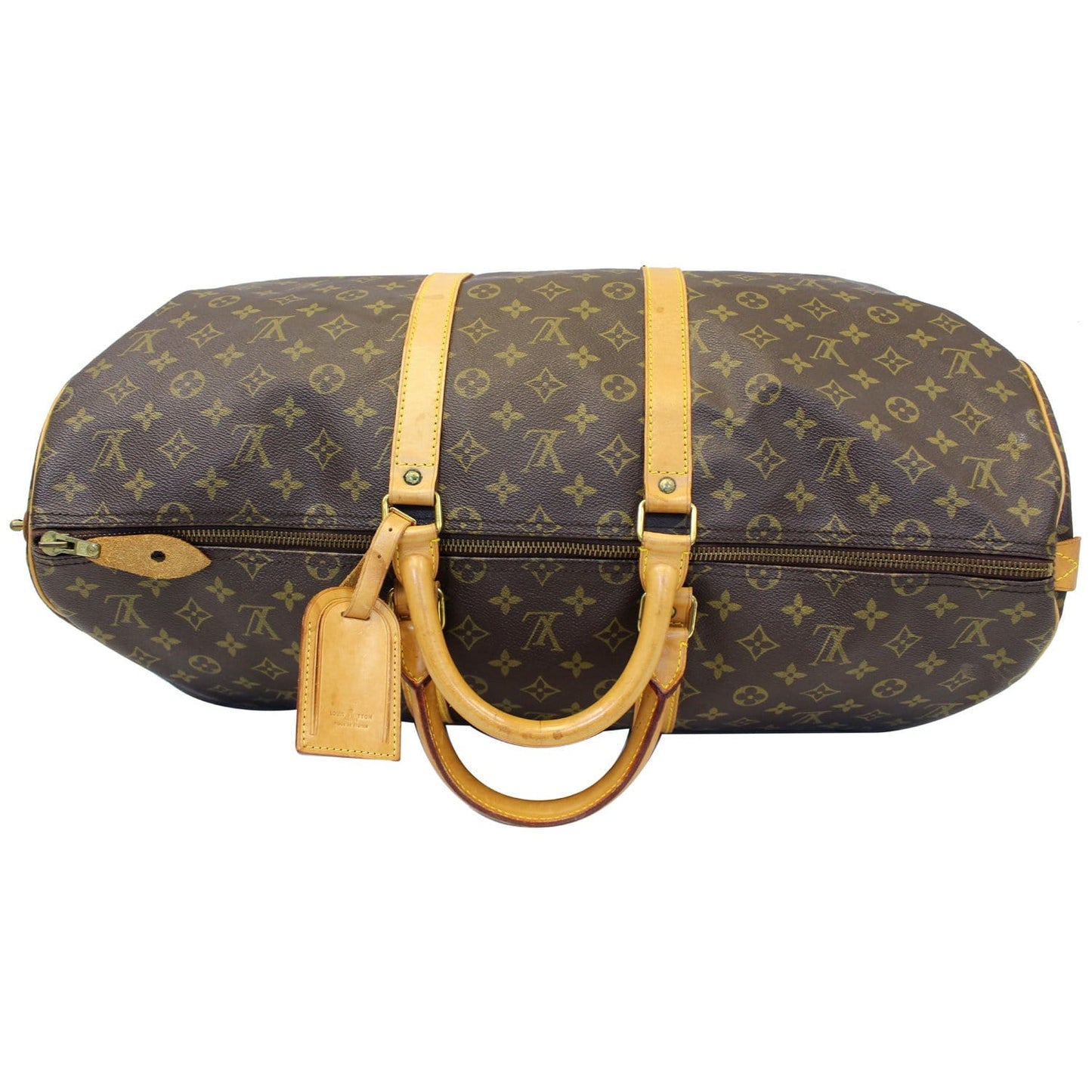 LOUIS VUITTON Keepall 55 Monogram Canvas Travel Bag Brown Vintage