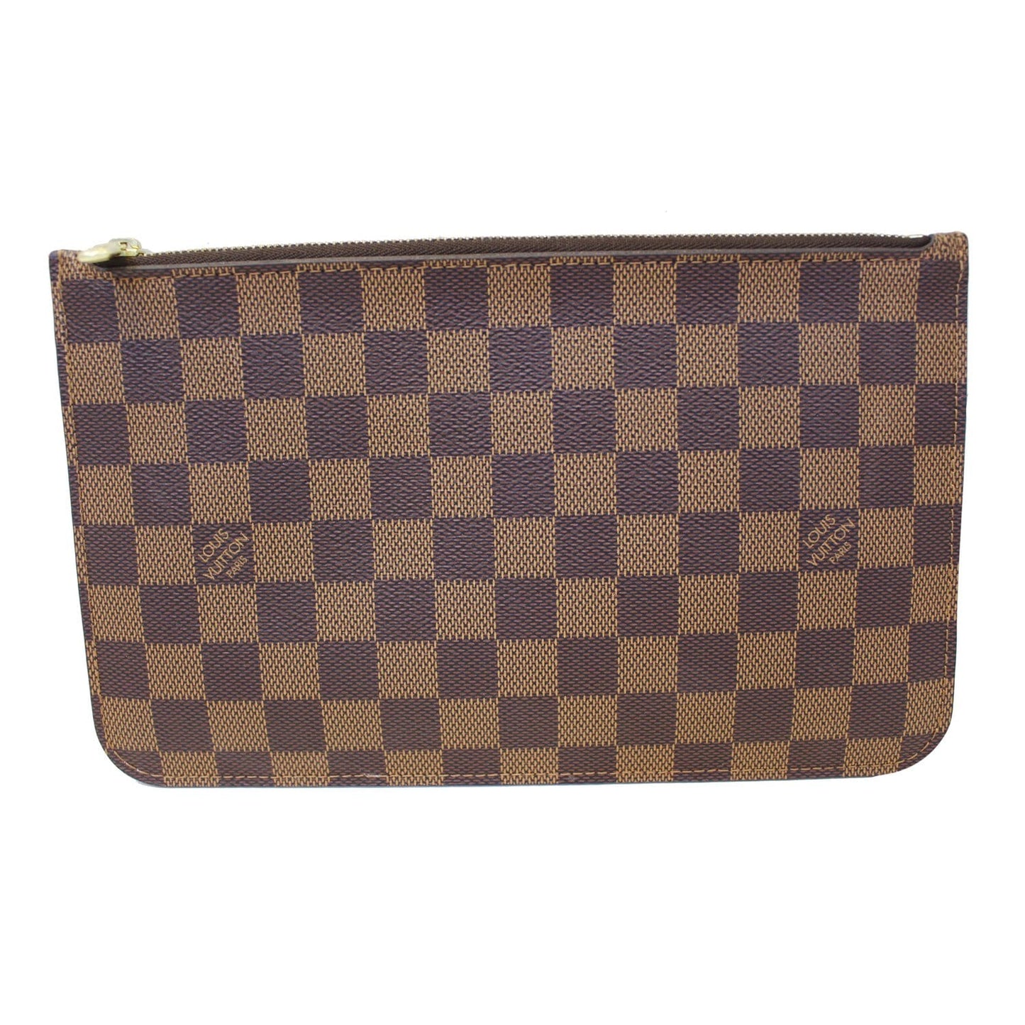 LOUIS VUITTON Pochette Wristlet Pouch Damier Ebene Neverfull MM Brown