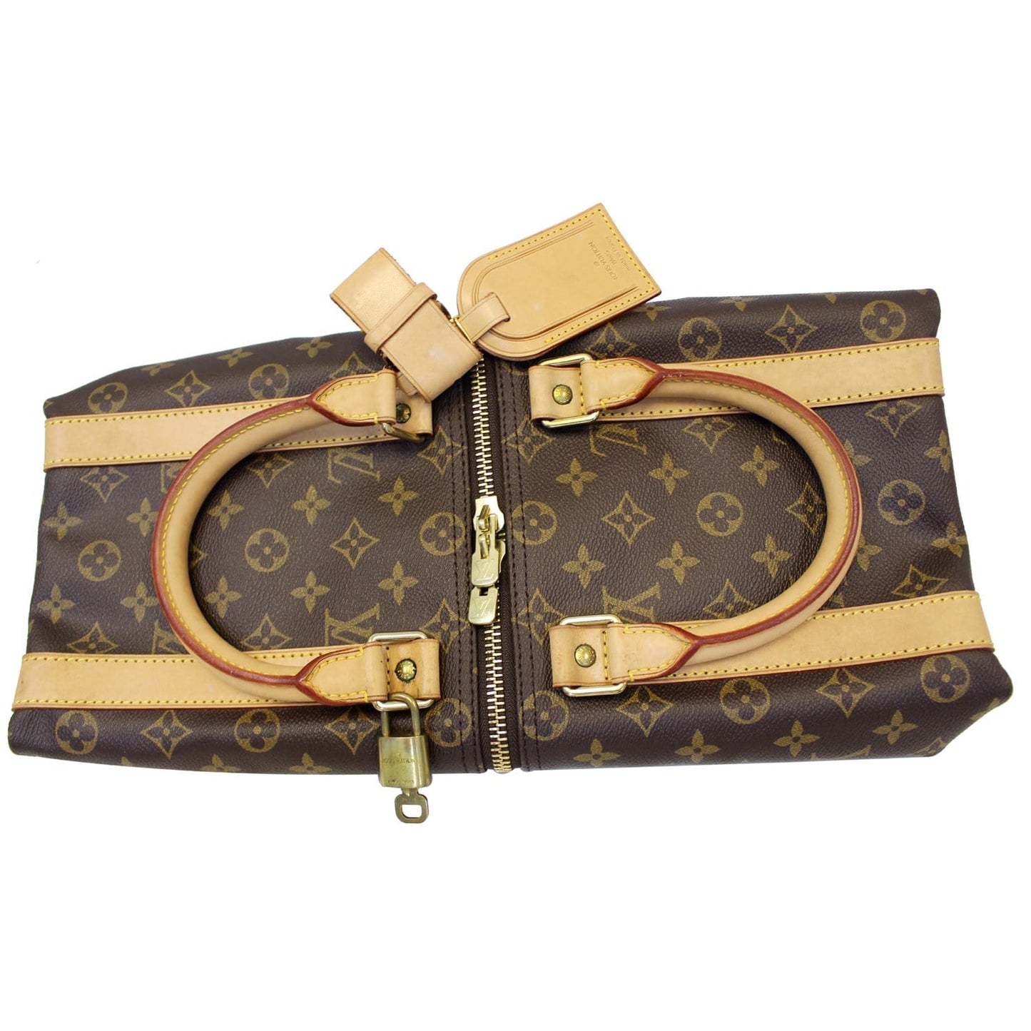 LOUIS VUITTON Keepall 45 Monogram Canvas Duffle Travel Bag Brown