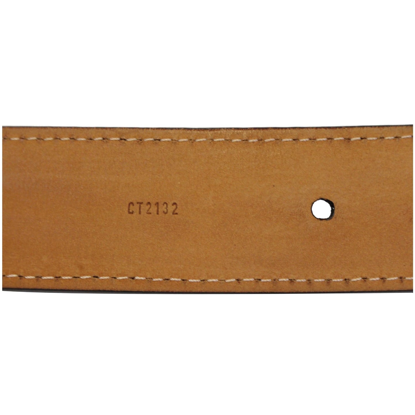 LOUIS VUITTON Tresor Damier Ebene Belt Brown Size 41