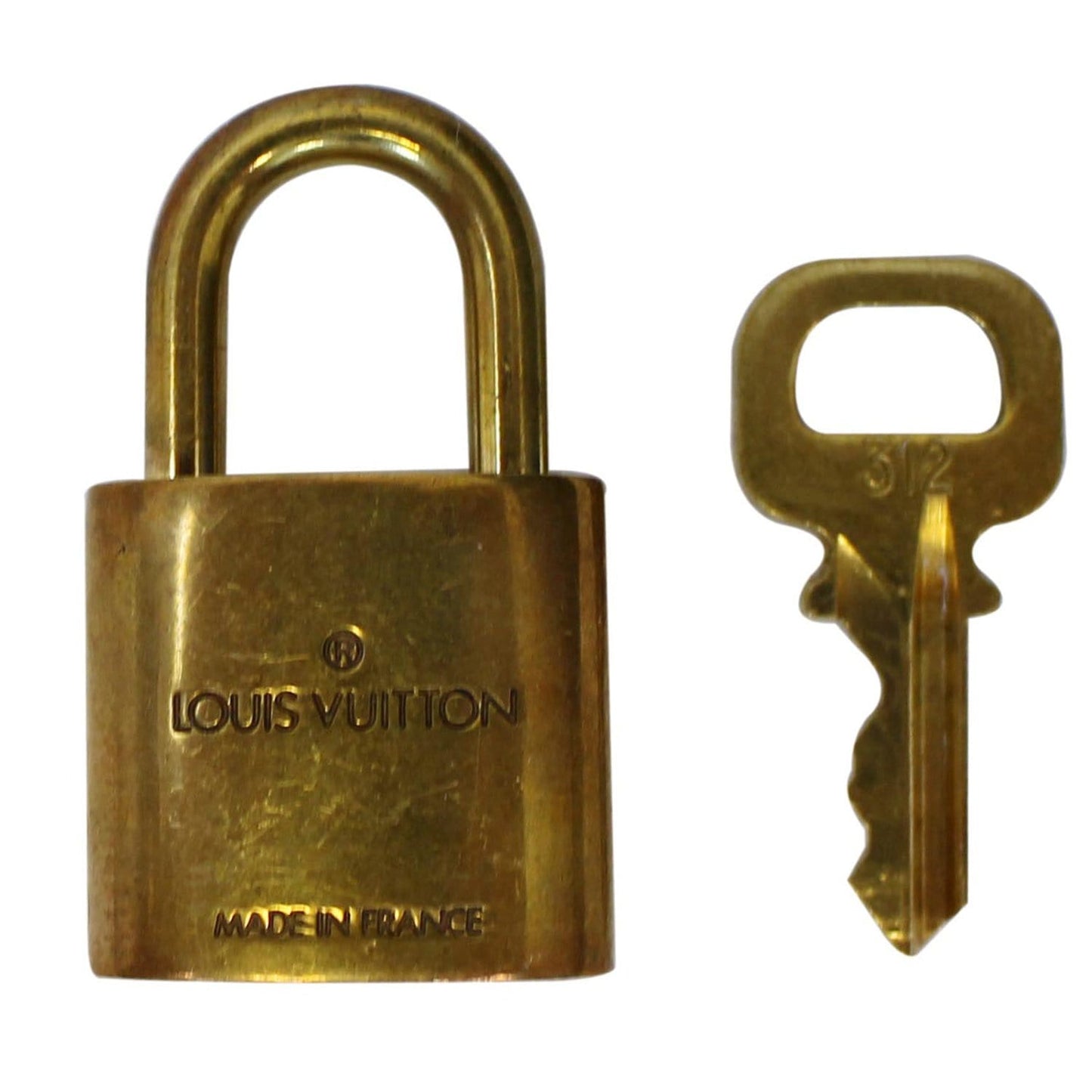 LOUIS VUITTON Padlock and 1 Key Gold Bag Charm Number 312