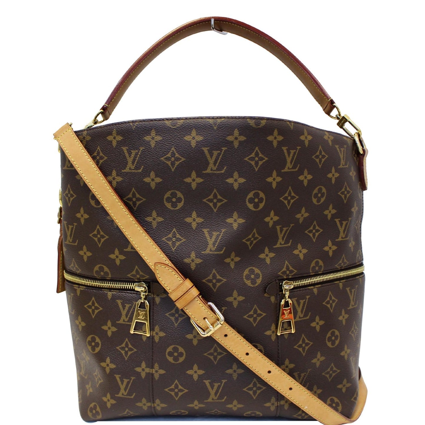 LOUIS VUITTON Melie Monogram Canvas Hobo Shoulder Bag Brown