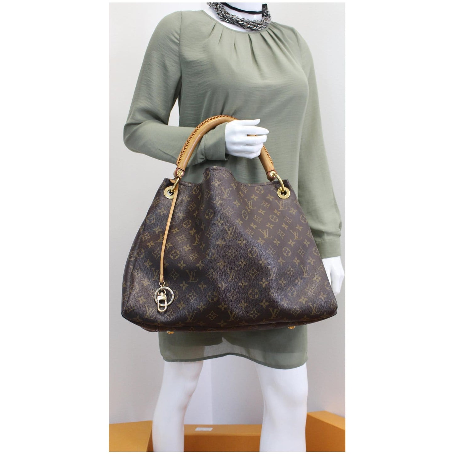 LOUIS VUITTON Artsy MM Monogram Canvas Shoulder Bag Brown