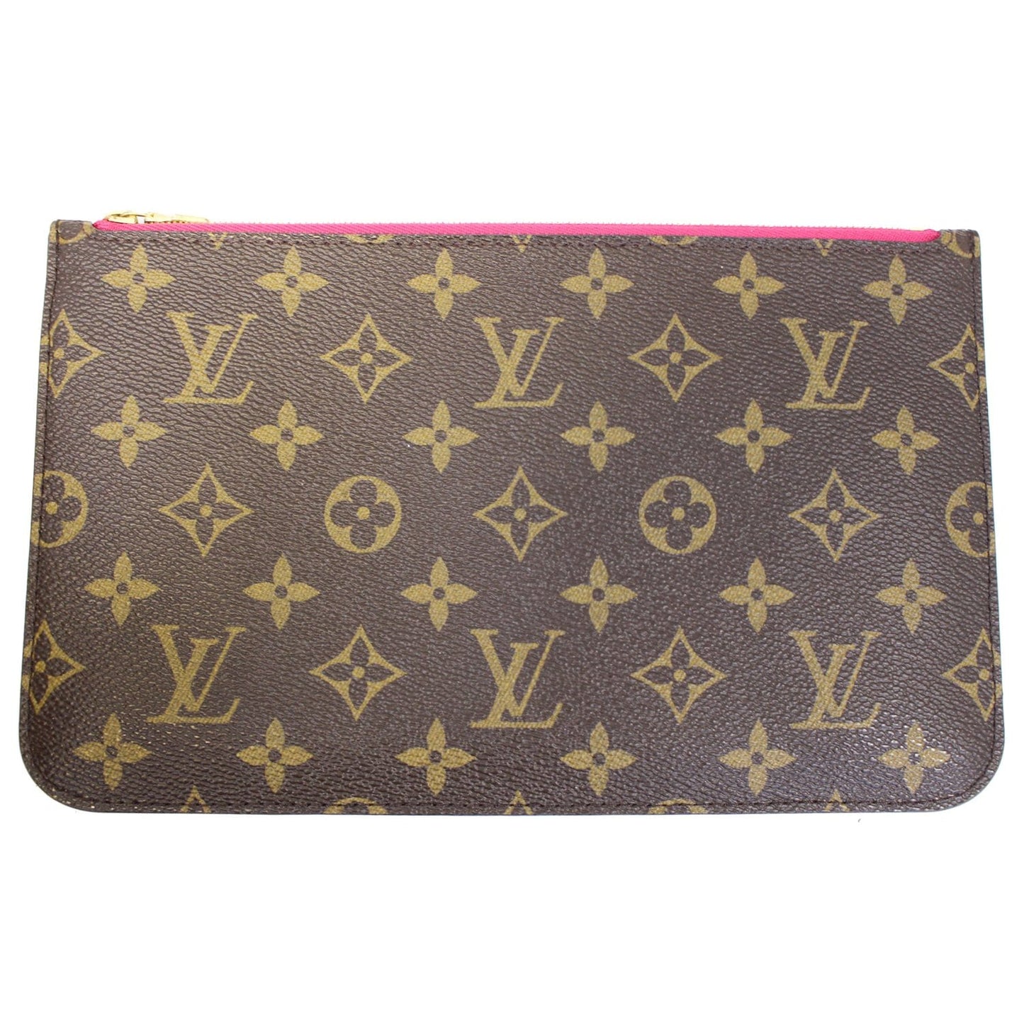 LOUIS VUITTON Pochette Wristlet Pouch Monogram Canvas Neverfull MM/GM Brown
