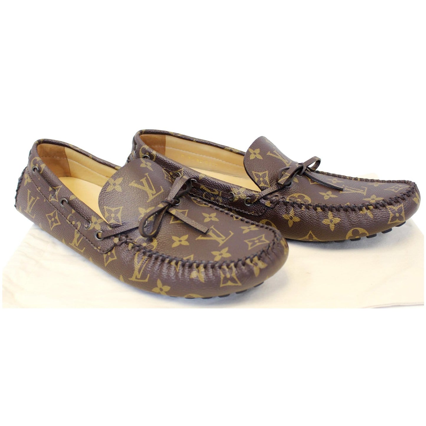 LOUIS VUITTON Arizona Moccasin Monogram Canvas Men's Shoes Loafers