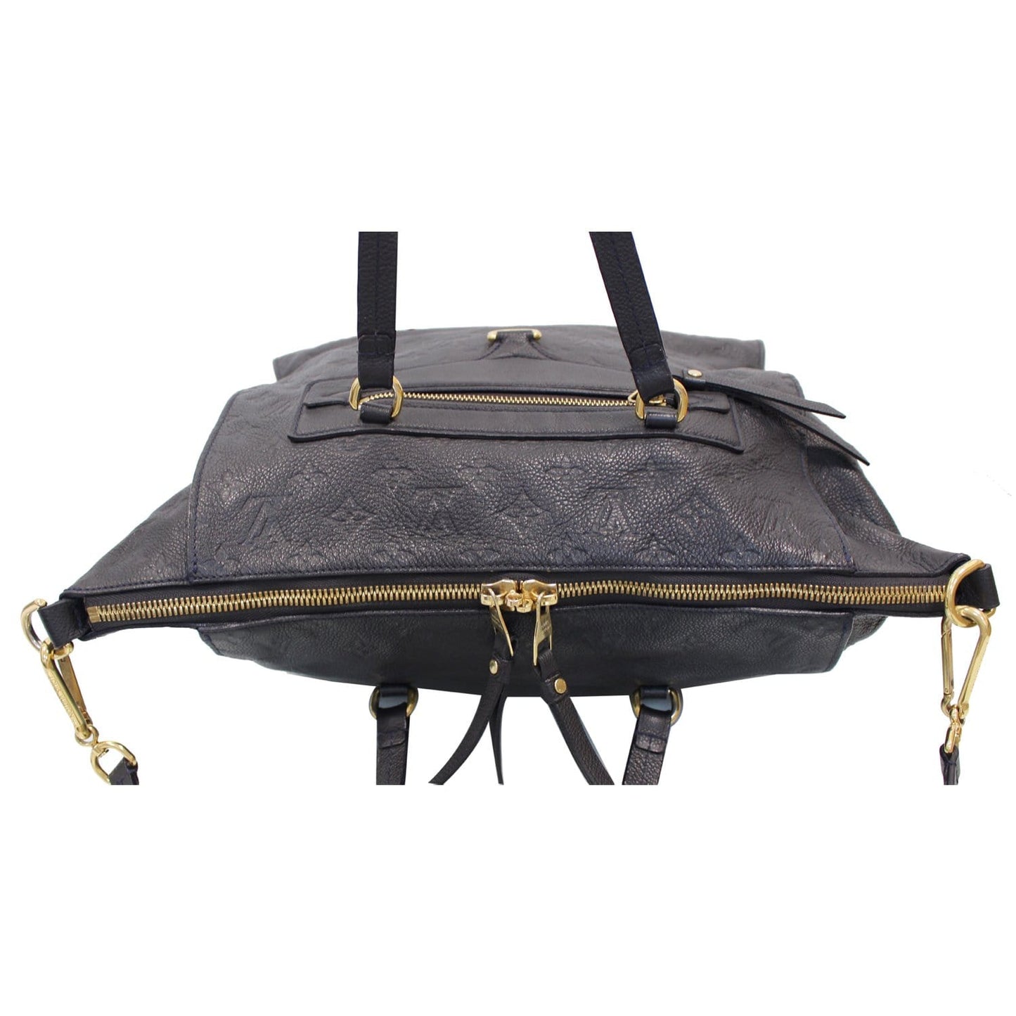 LOUIS VUITTON Lumineuse PM Monogram Empreinte Leather Shoulder Bag Black