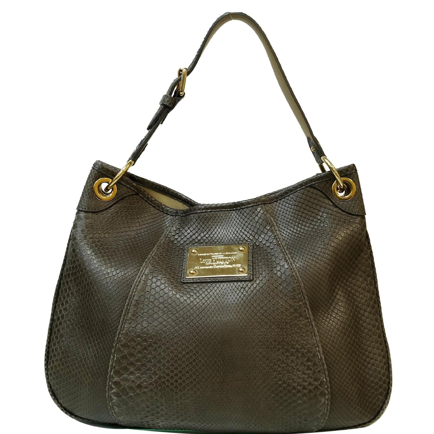 LOUIS VUITTON Galliera PM Gris Matte Python Shoulder Tote Bag Taupe - 15% OFF