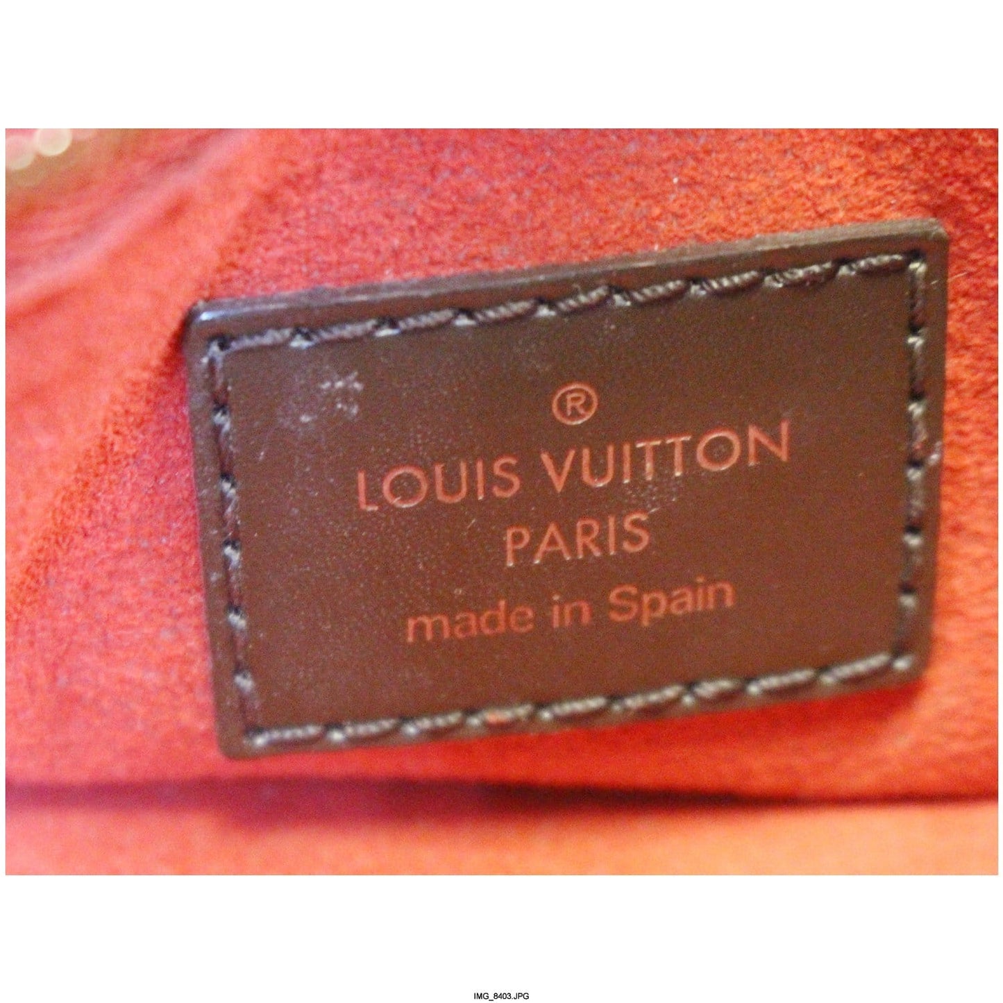 LOUIS VUITTON Reggia Damier Ebene Shoulder Bag Brown