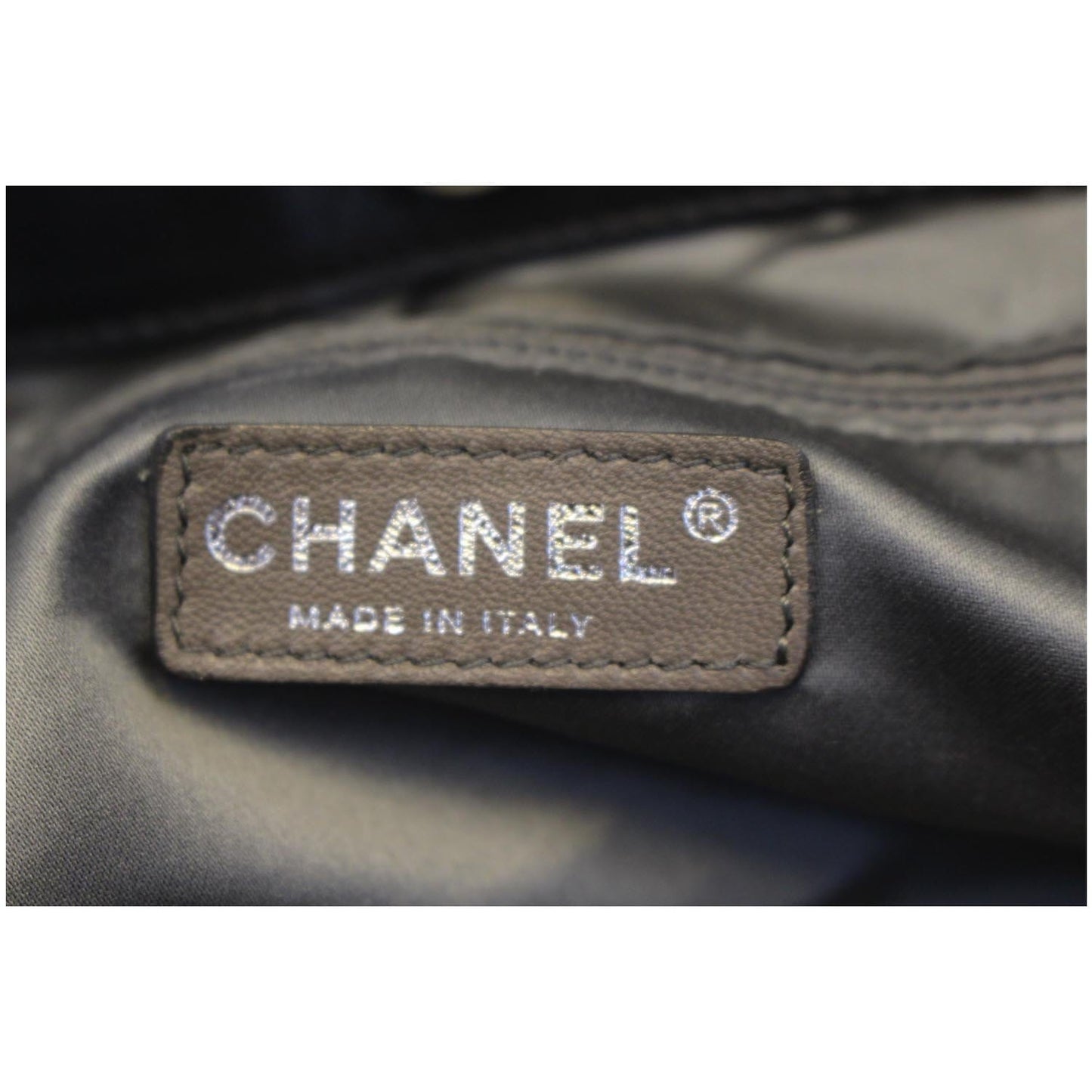 CHANEL Calfskin Rhodoid Modern Chain East West Tote Black