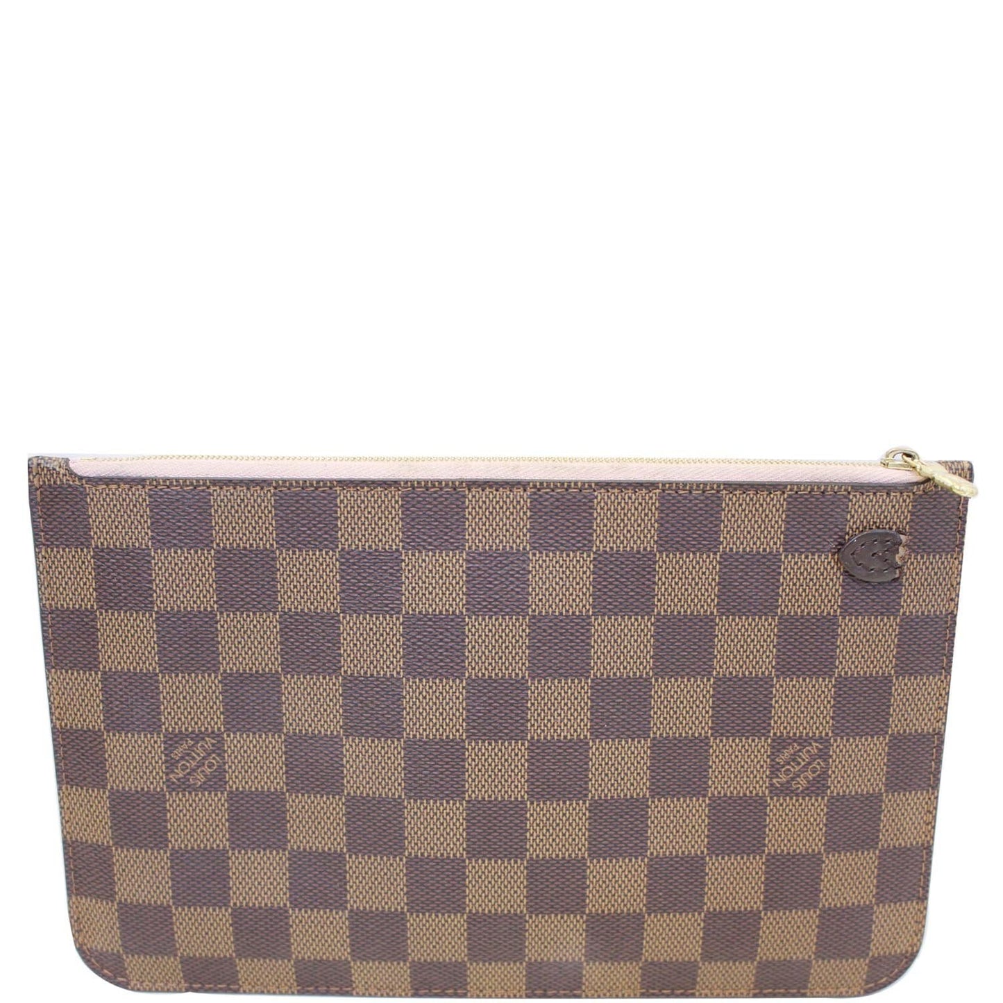 LOUIS VUITTON Pochette Wristlet Pouch Damier Ebene Neverfull MM Brown