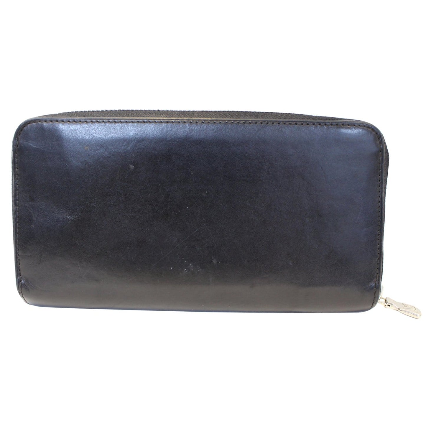LOUIS VUITTON Zip Around Leather Wallet Black
