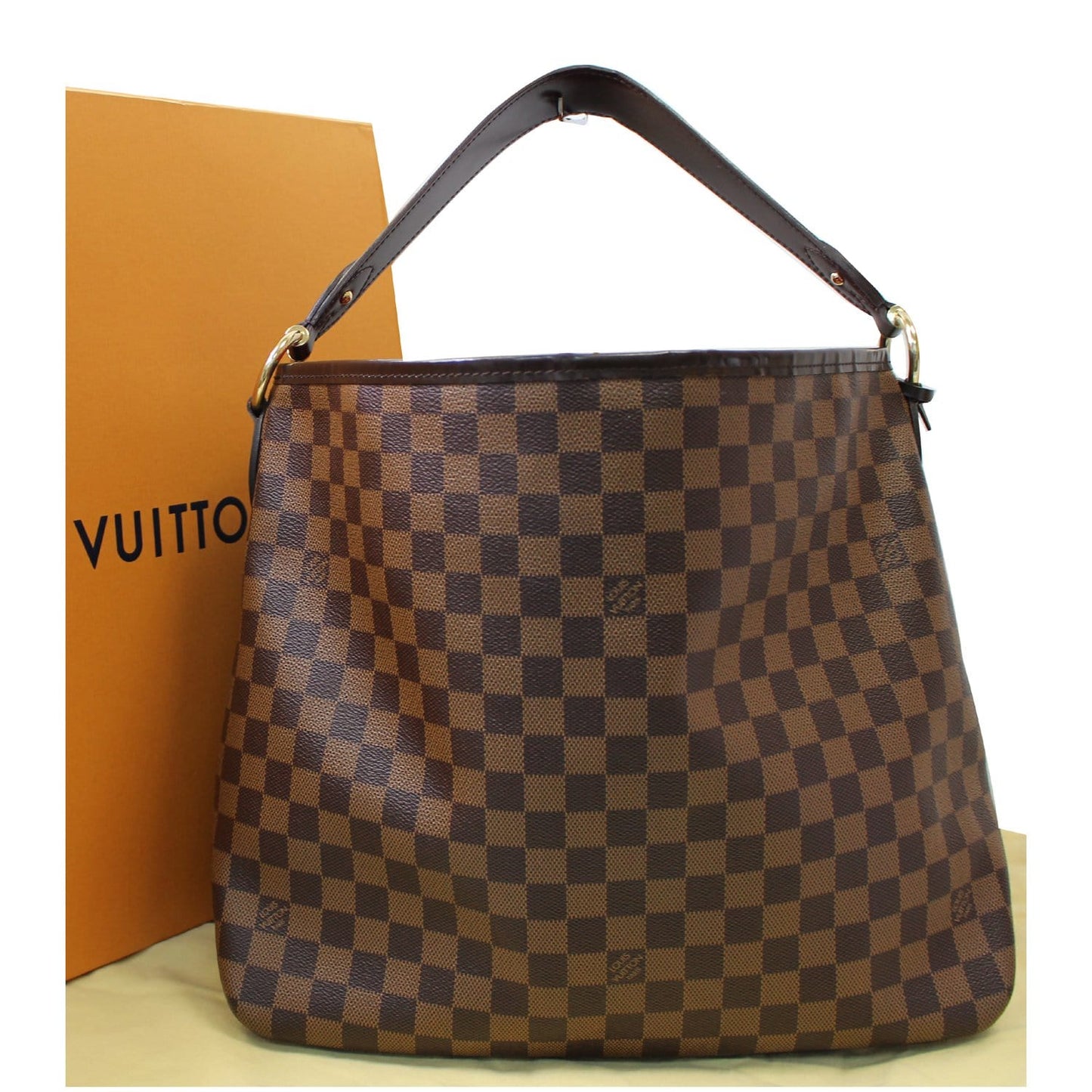 LOUIS VUITTON Delightful MM NM Damier Ebene Hobo Shoulder Bag Brown