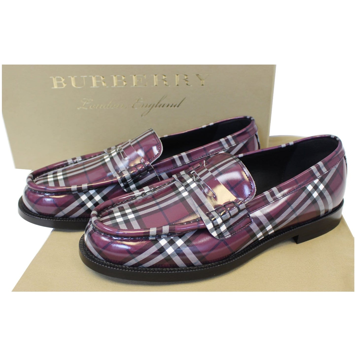 BURBERRY Gosha X Burberry Check Leather Loafers US 9 - 25% OFF