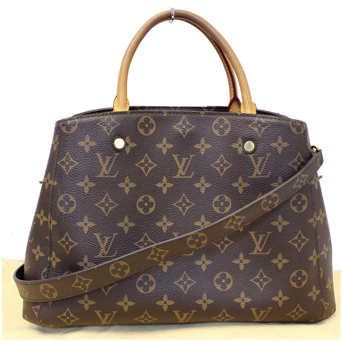 LOUIS VUITTON Montaigne MM Monogram Canvas Shoulder Bag Brown