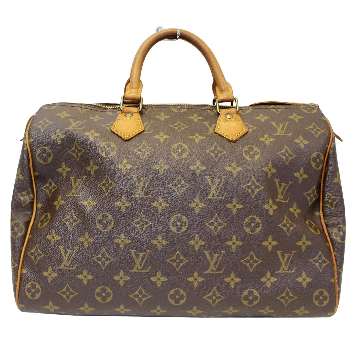 LOUIS VUITTON Speedy 35 Monogram Canvas Satchel Bag Brown